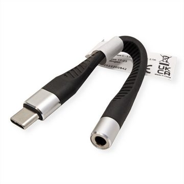 ROLINE Adapter USB Typ C - 3,5mm Audio Computer-Adapter USB Typ C (USB-C) Männlich (Stecker) zu Klinke 3,5 mm, 3-polig Stereo (Mini-Klinke) Weiblich (Buchse), 10.0 cm, ST/BU