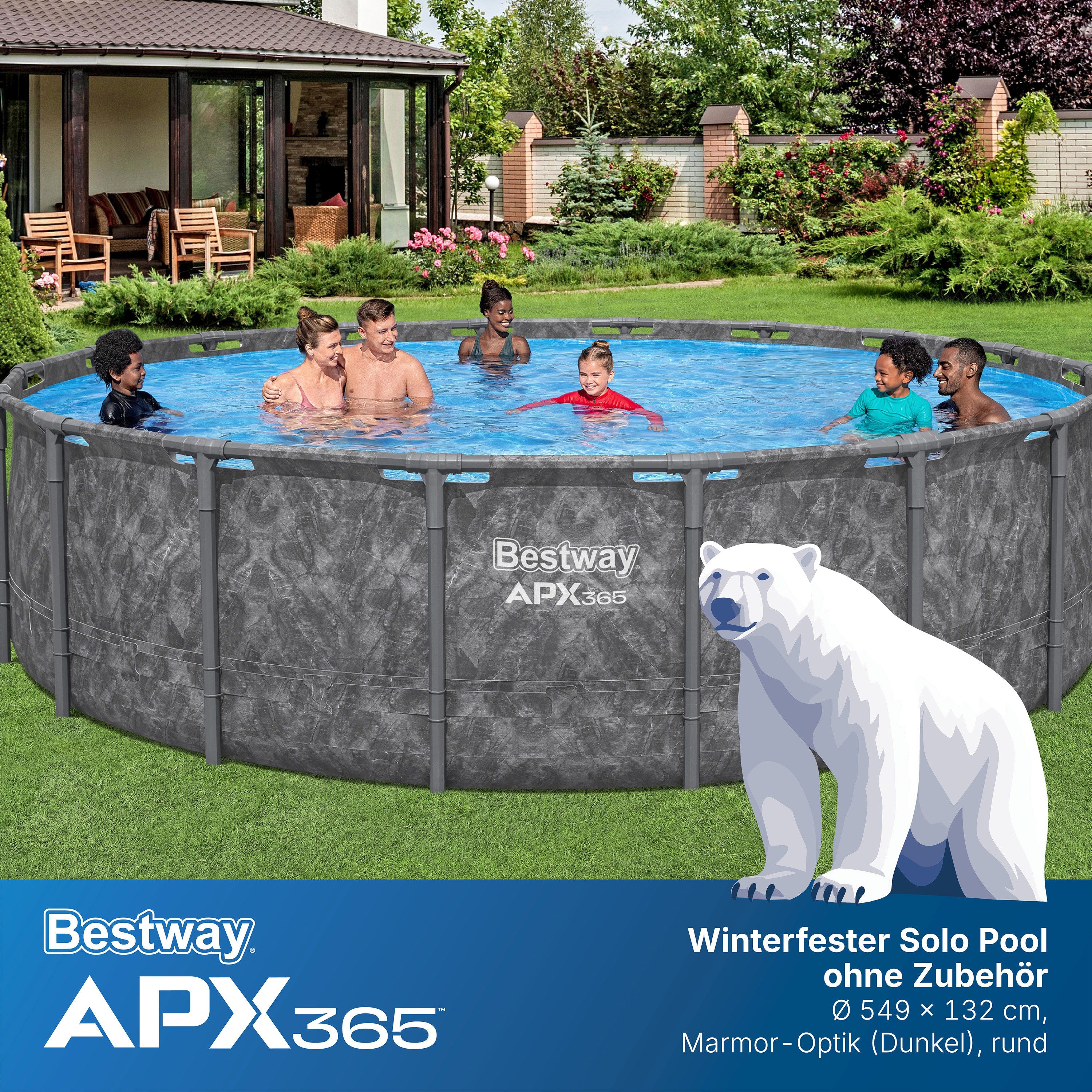 Bestway Framepool APX365™ Winterfest (Packung, ohne Zubehör), Ø 549 x 132 cm