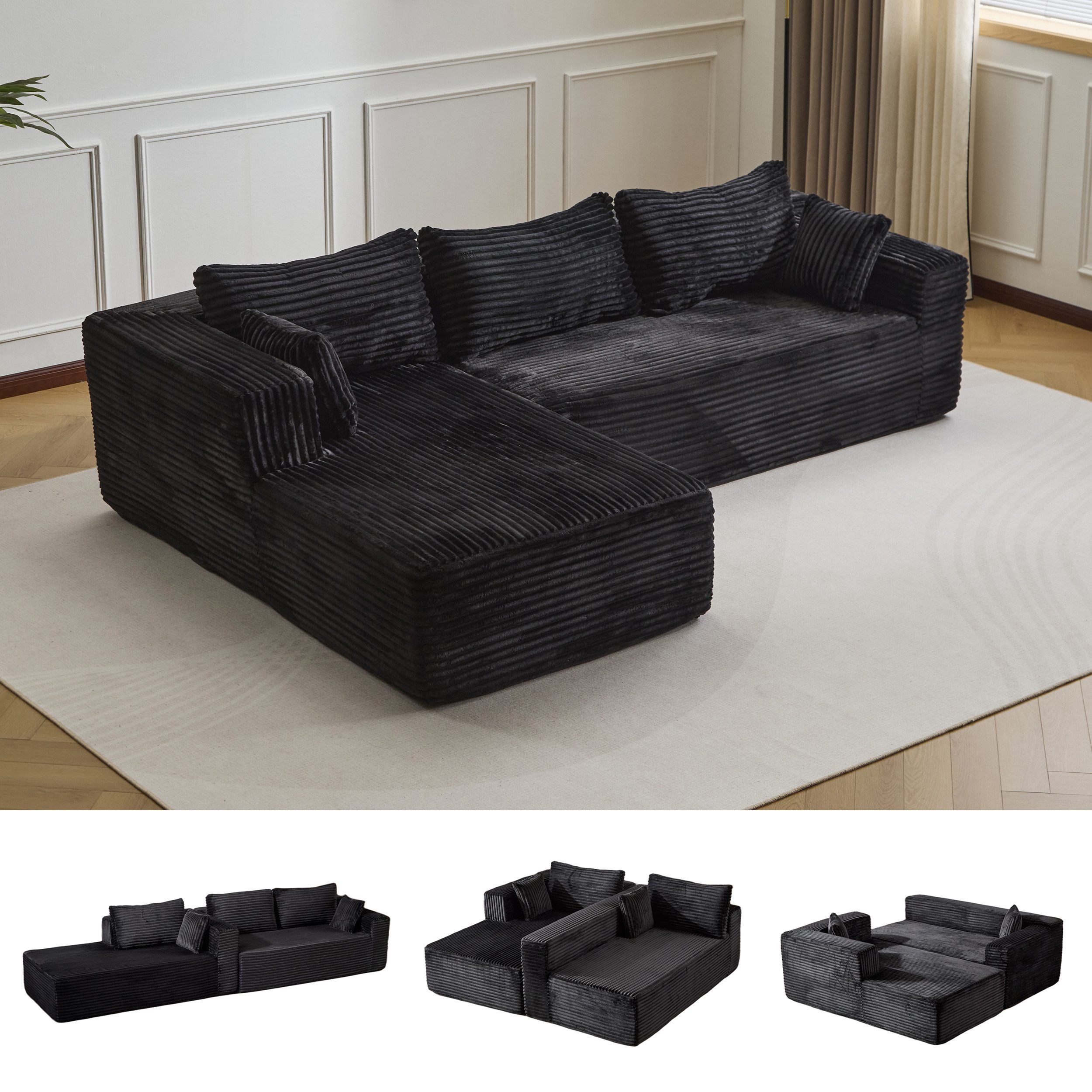 Leawin Ecksofa Modulares L-Form Sofa – Komfortable Sofas Wohnzimmer für kle günstig online kaufen