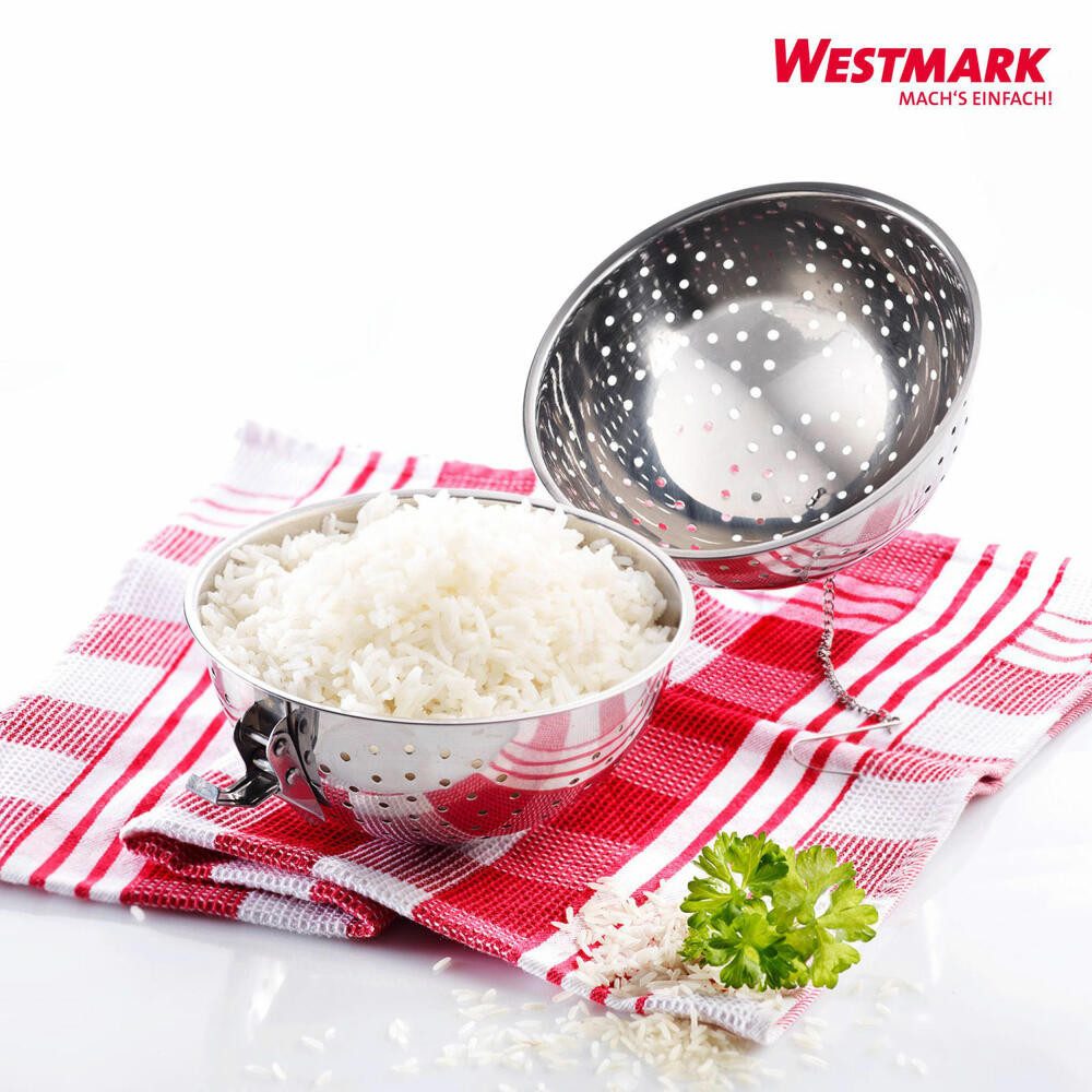 WESTMARK Spätzlepresse Reiskugel – praktisches Sieb zum Kochen von Reis, Sushi, Jasmin, Basma, Edelstahl, spülmaschinengeeignet, rostfrei