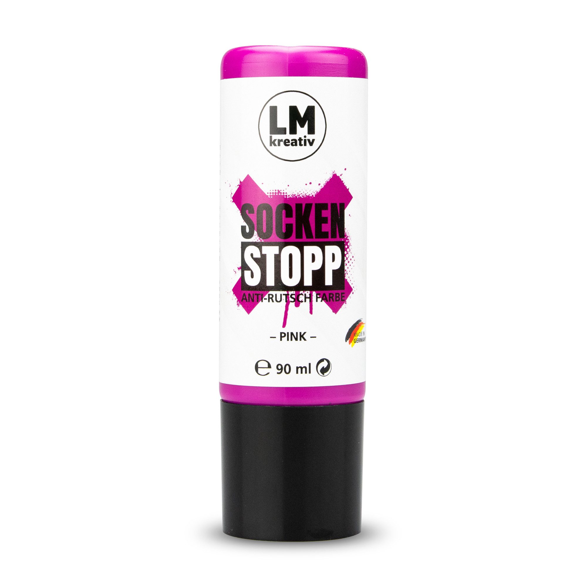 LM-Kreativ Bastelfarbe Socken Stopp Anti-Rutsch-Farbe für Socken, Teppiche und Textilien, wasserbasiert, latexfrei, geruchsneutral, waschbar bis 40 °C