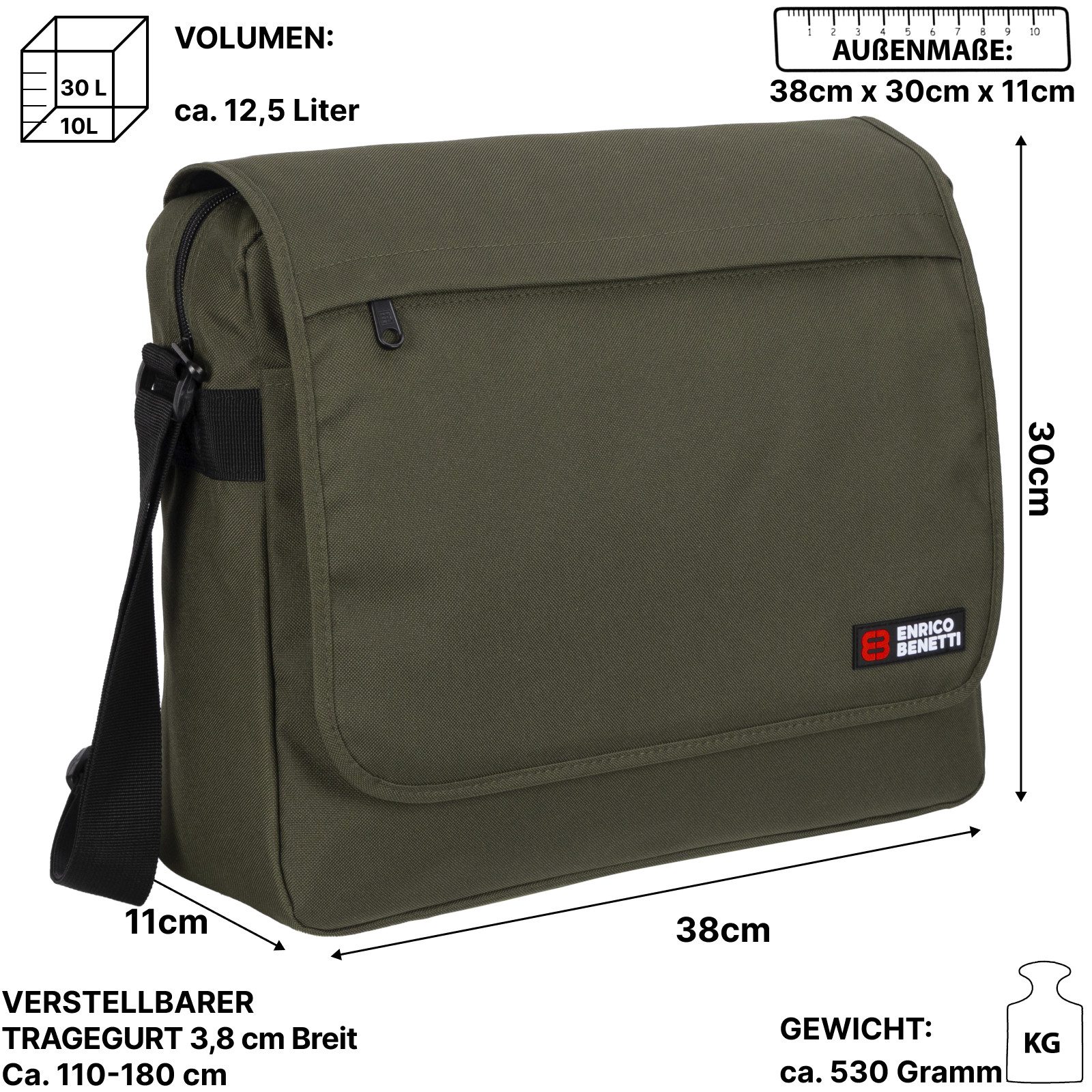 EAAKIE Umhängetasche Enrico Benetti Arbeitstasche Umhängetasche Messenger Herrentasche, als Schultertasche, Umhängetasche tragbar
