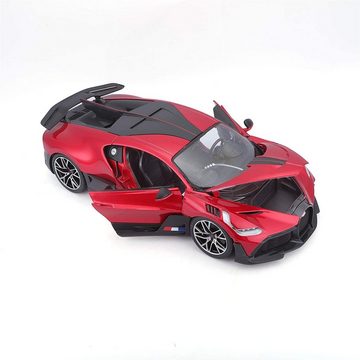 Bburago Modellauto Bugatti DIVO (rot metallic), Maßstab 1:18, Originalgetreue Innenausstattung