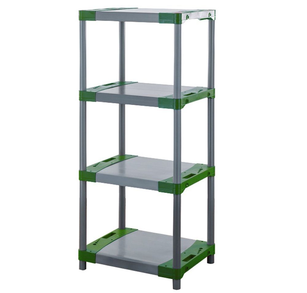 PROREGAL® Standregal Kunststoffregal GREY BEAR, HxBxT 138x60x46cm, Fachl. 120kg, Grau-Grün