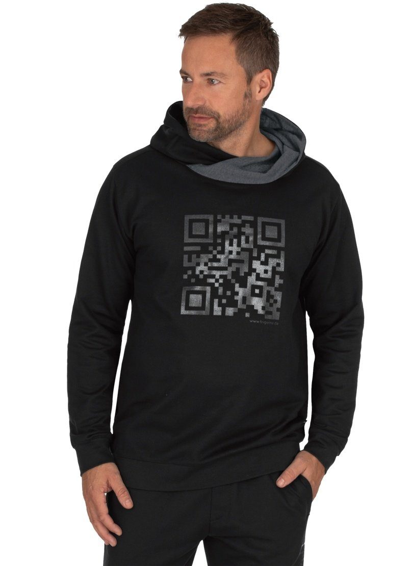 Trigema Sweatshirt TRIGEMA Kapuzenpullover mit QR-Code-Muster, Kapuze mit  kontrastfarbigem Innenfutter | Sweatshirts