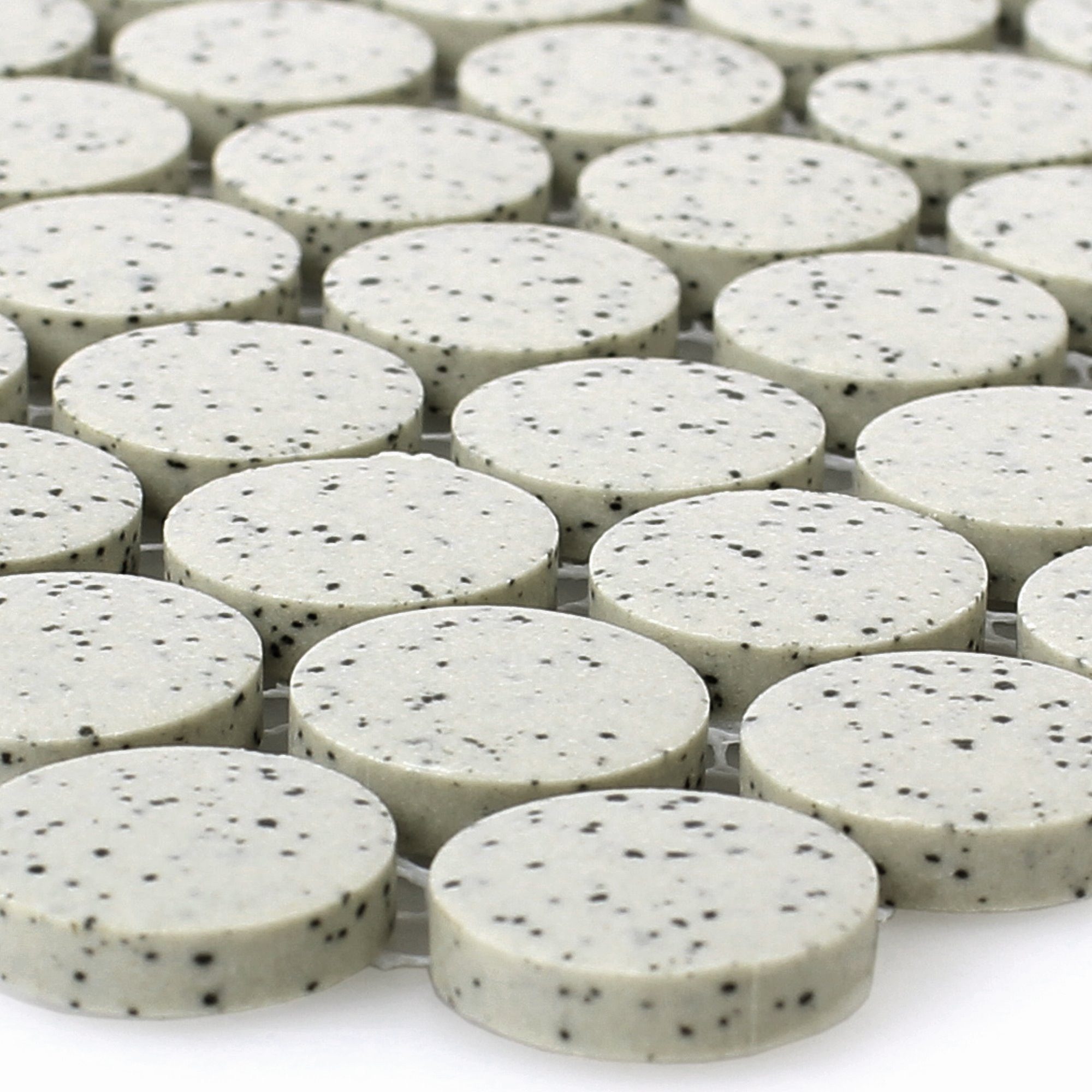 Mosafil Mosaikfliesen Keramik Mosaikfliesen Luanda Beige Knopf, Keramik 31.500x31.000, beige, Verlegefertig auf ein Netz geklebt - Frostsicher - Wasserfest