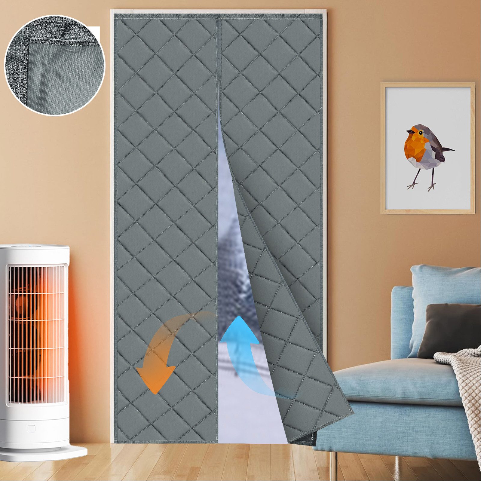 Jibenhome Türvorhang Magnetisch Wärmeschutzvorhang für Türen Haustüren, The günstig online kaufen