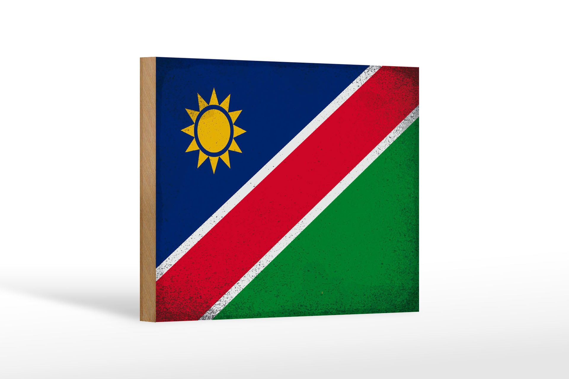 Femer GmbH Holzbild Flagge Namibia 18x12 cm Flag of Namibia Vintage, Flaggen (1 St), Glatte Holzfaserplatte (MDF), vorn beschichtet
