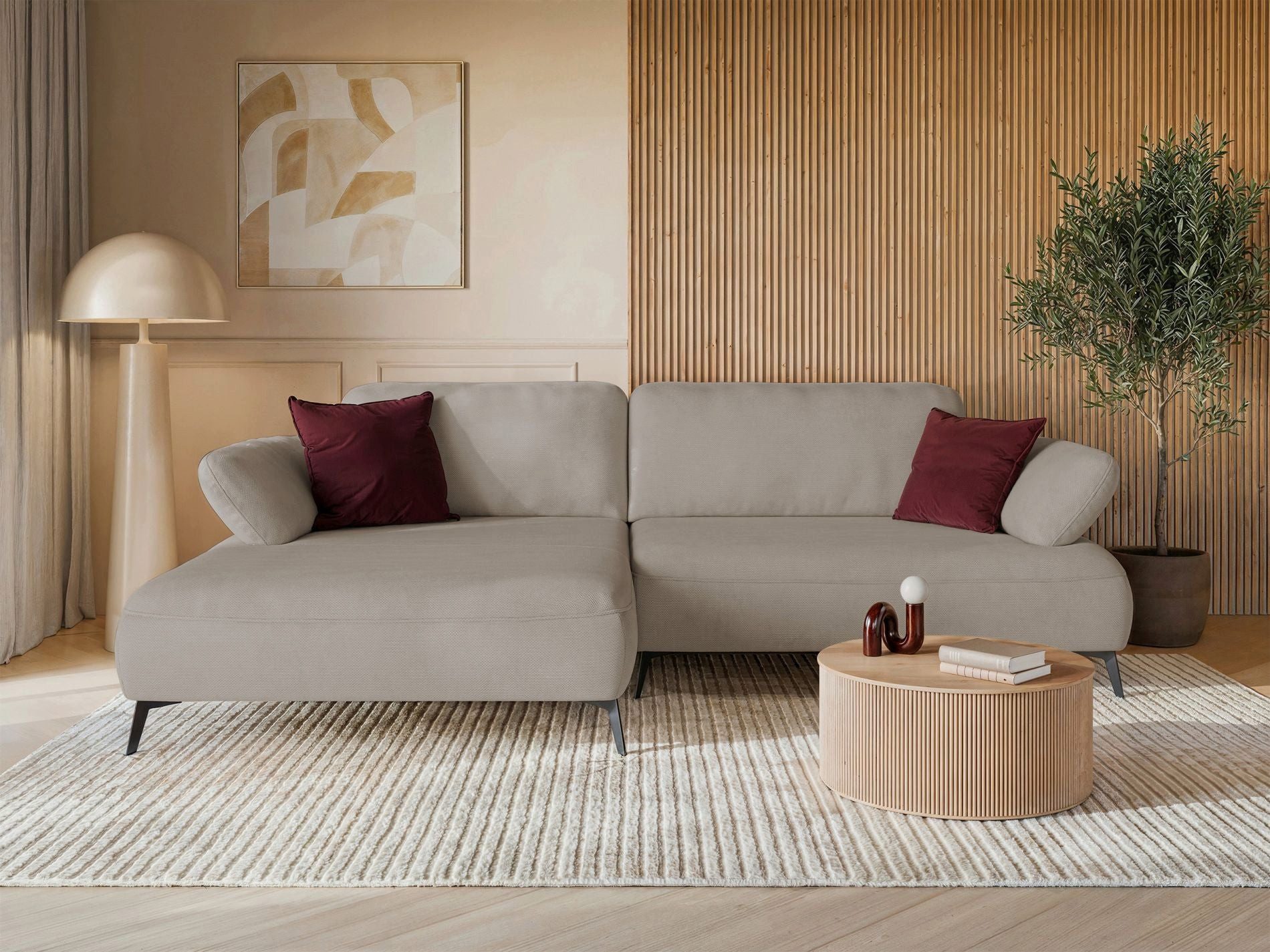 Selsey Ecksofa AVOLLA, mit Schlaffunktion und Bettkasten, Chenille, frei im Raum stellbar