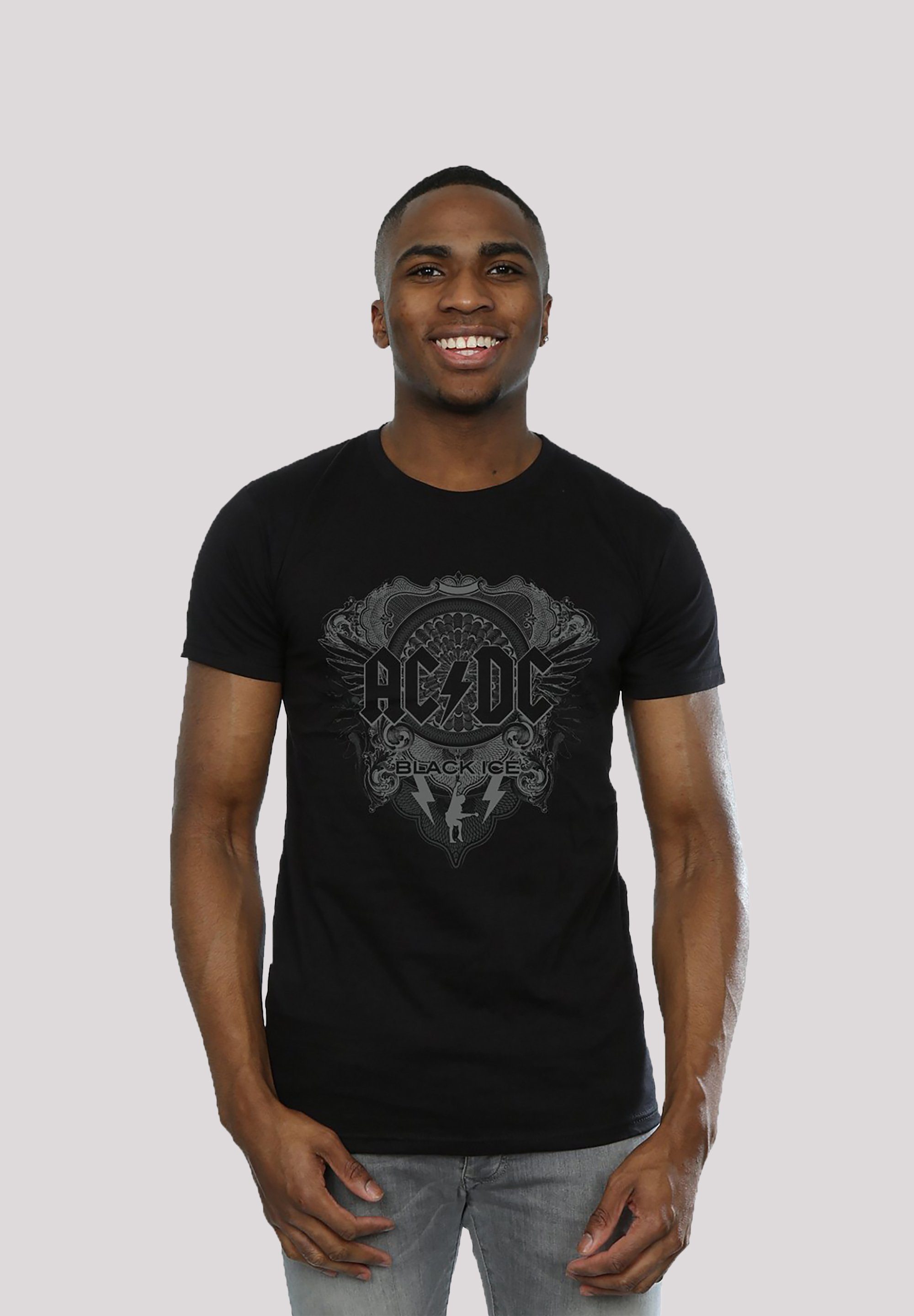 F4NT4STIC T-Shirt ACDC Black Ice für Kinder & Herren Print