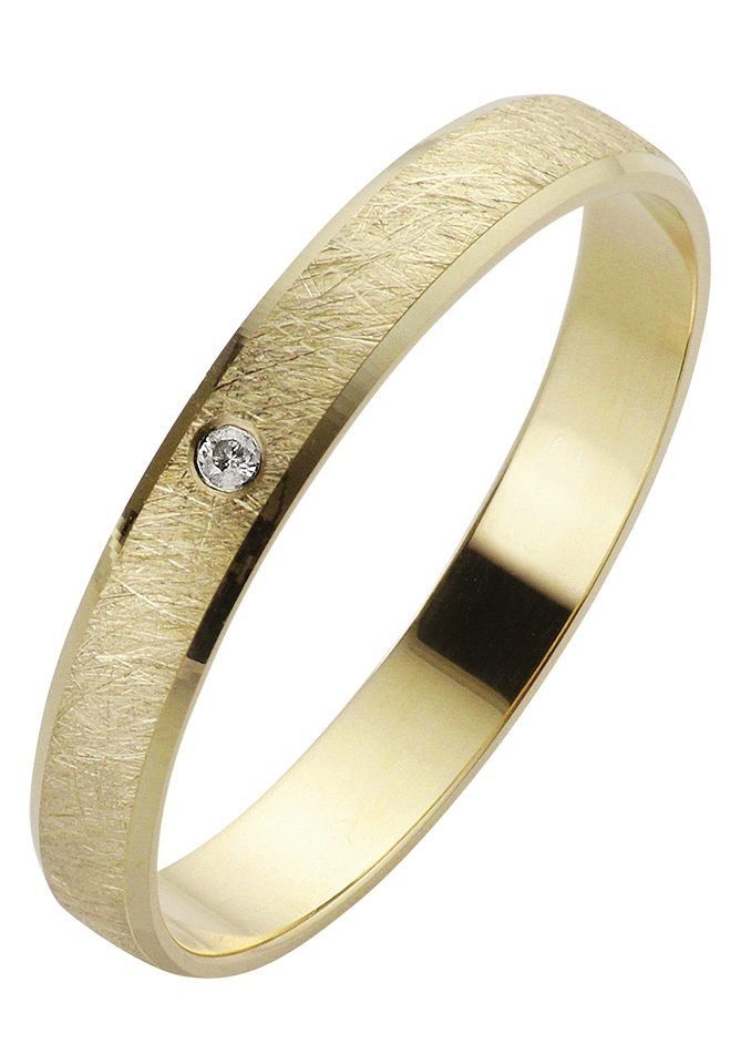 Firetti Trauring Schmuck Geschenk Gold 375 Hochzeit Ehering Trauring "LIEBE", Made in Germany, wahlweise mit oder ohne Brillant
