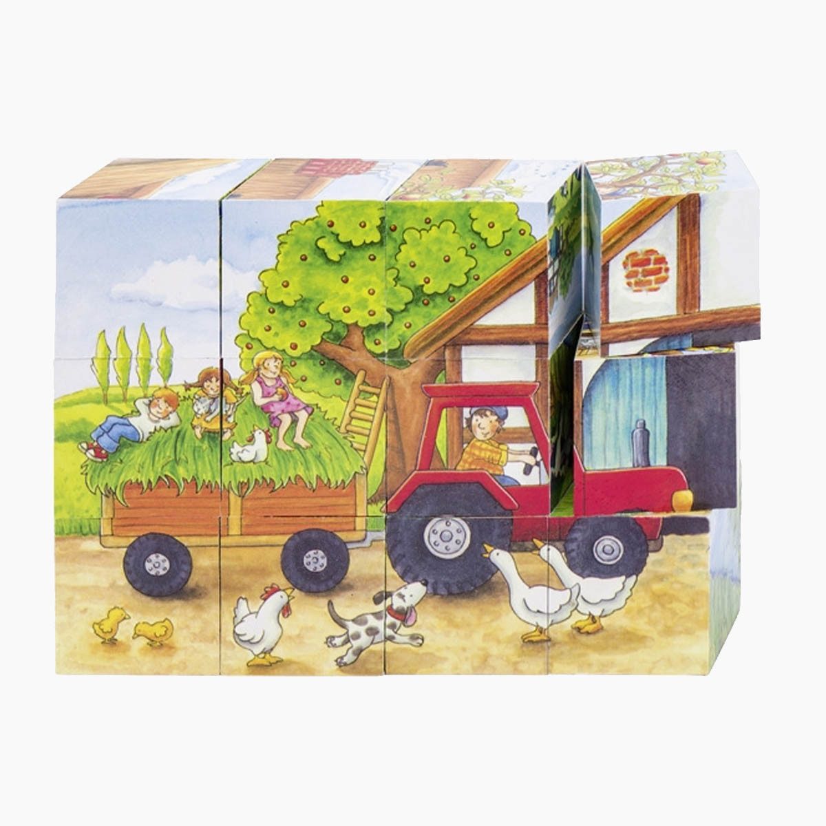 goki Würfelpuzzle Würfelpuzzle Jahreszeiten auf dem Bauernhof, 12 Puzzletei günstig online kaufen