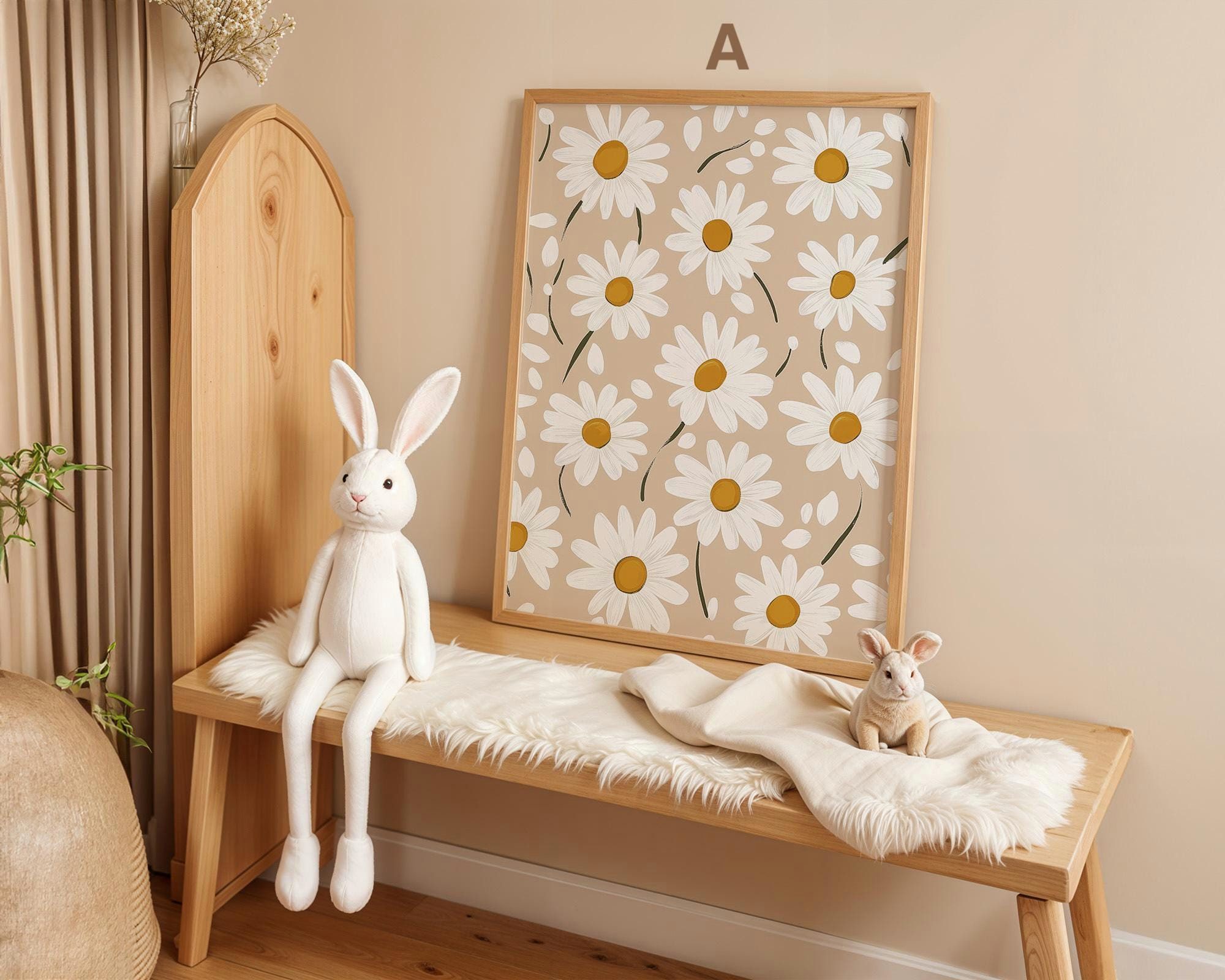 JUSTGOODMOOD Poster süße Hasen Kinderzimmer Geschenkidee für Kinder Babyzimmer Deko Modern, B (1 St) – Bild 3 von 5