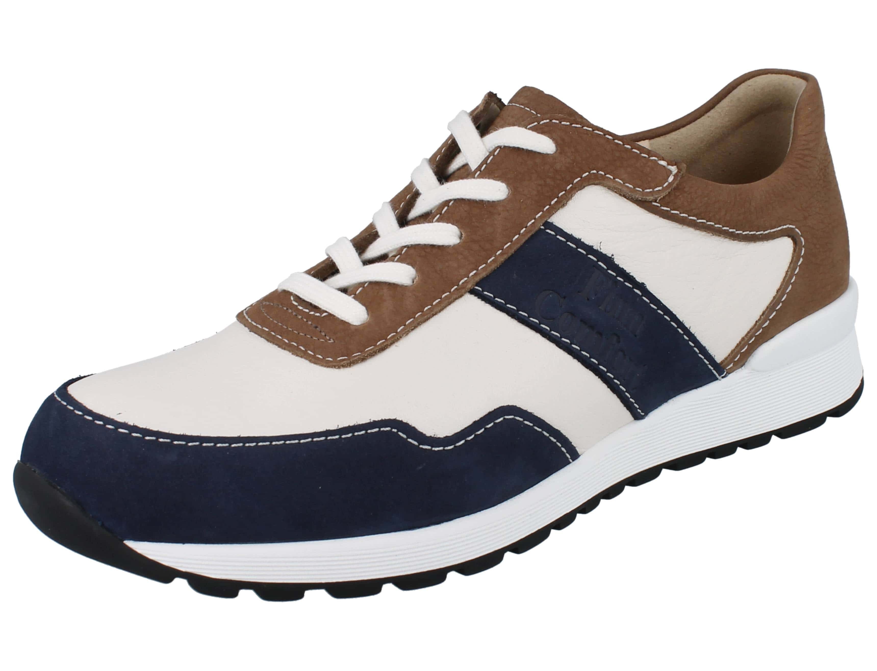 Finn Comfort FINN COMFORT Prezzo Herren Halbschuhe blau mehrfarbig Leder - Größe: Schnürschuh Wechselfußbett