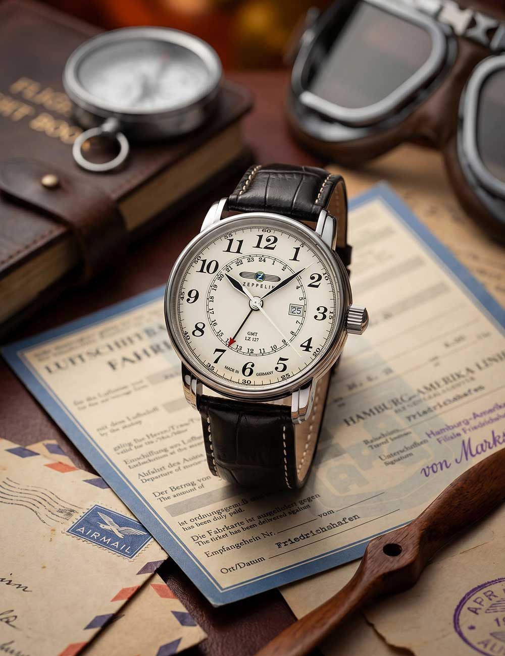 ZEPPELIN Quarzuhr Zeppelin 7642-5 LZ-127 Herrenuhr 42mm 5ATM Zeppelin 7642- günstig online kaufen