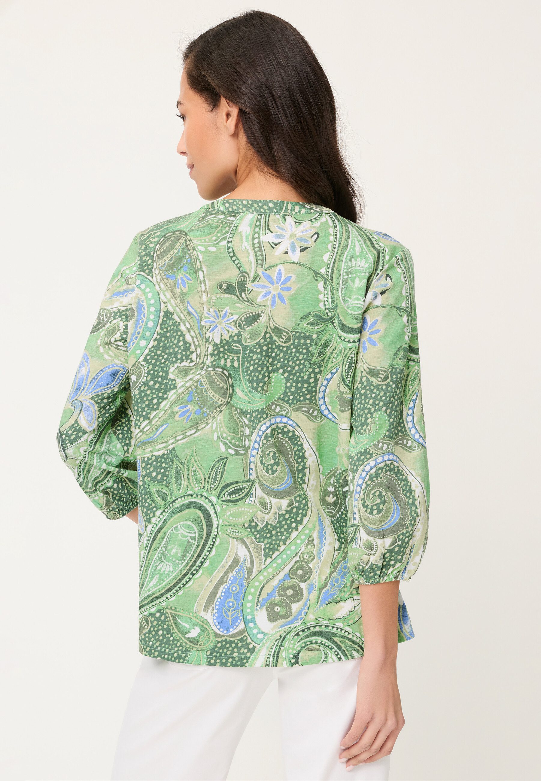 Olsen Tunikashirt Shirt mit Allover-Dessin und Tunikaausschnitt