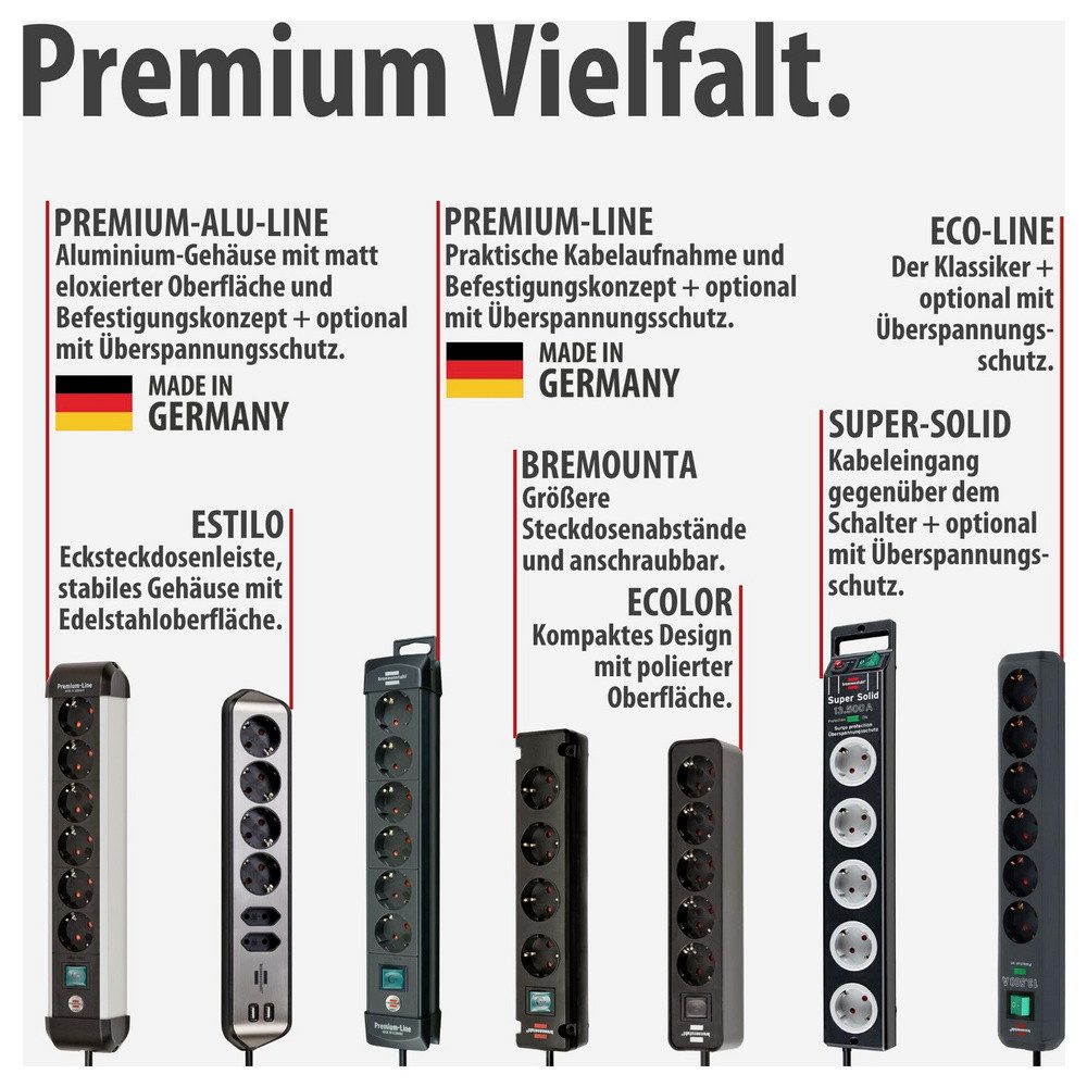 Brennenstuhl Brennenstuhl 1159540376 Überspannungsschutz-Steckdosenleiste 6fach Ant Steckdosenleiste (Kabellänge 3.00 m) – Bild 4 von 5