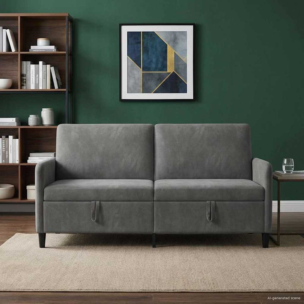 vidaXL Sofa Sofa mit Stauraum Dunkelgrau 172 x 78 x 87 cm Polyester, 1 Teile