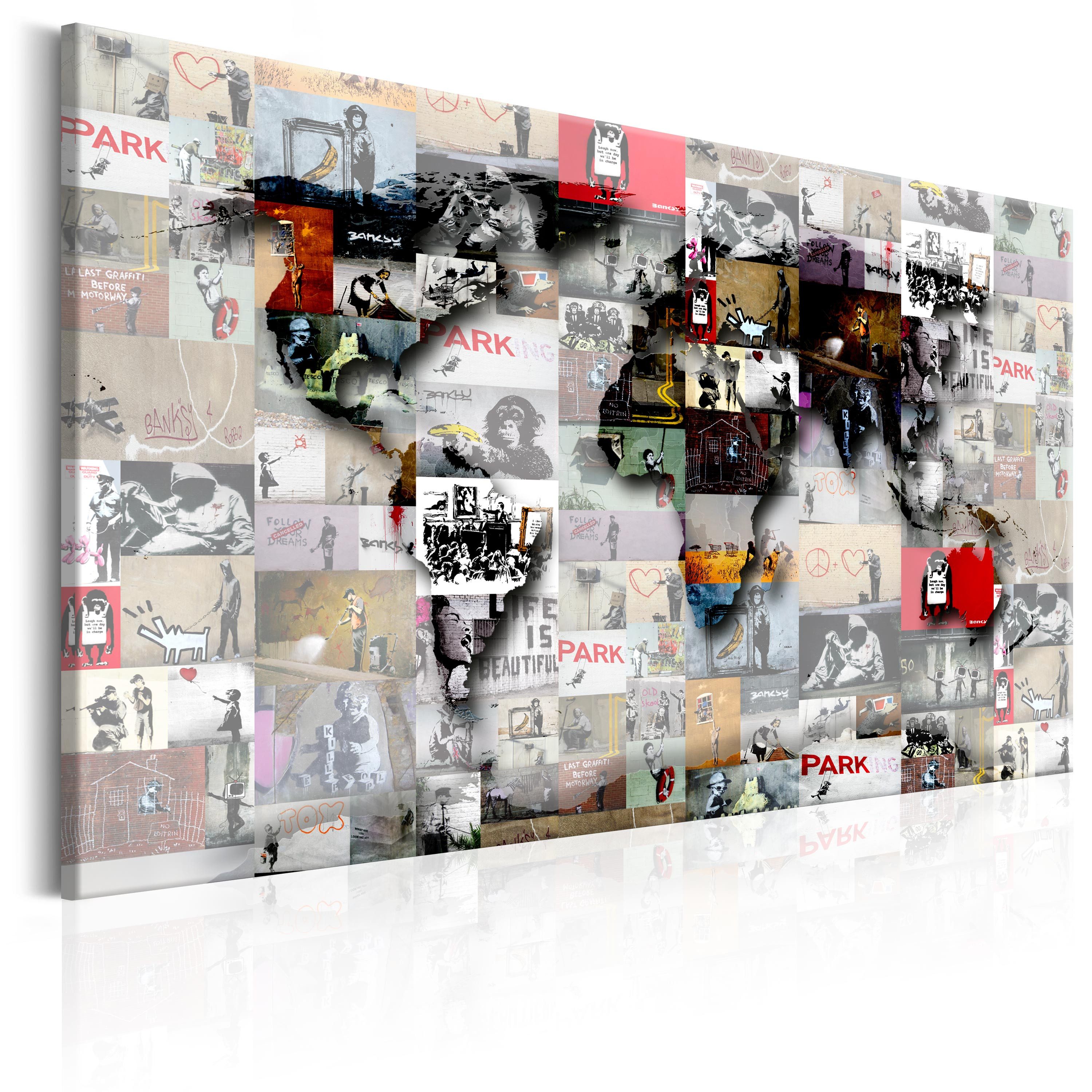 Wandbild Map: Banksy inspiration