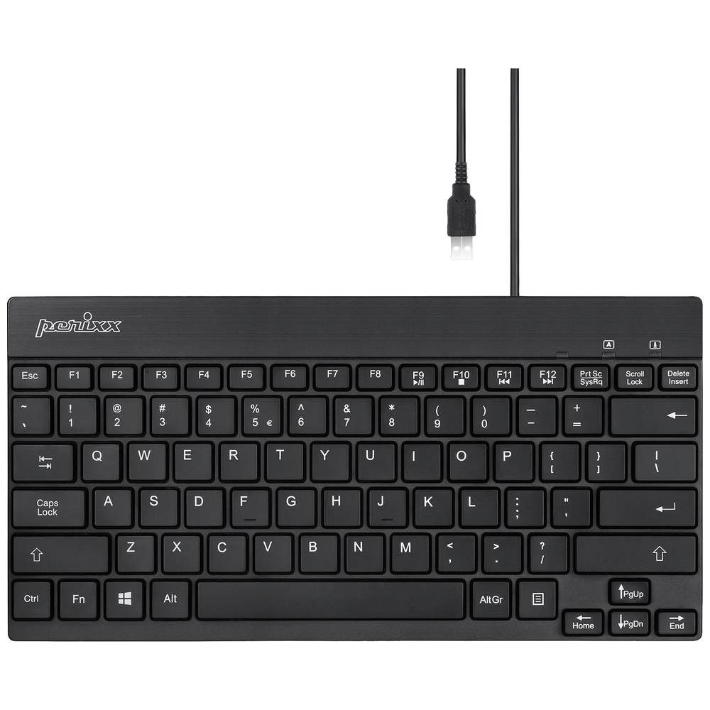 Perixx Mini USB DE Keyboard 11666 Tastatur (Beleuchtet)