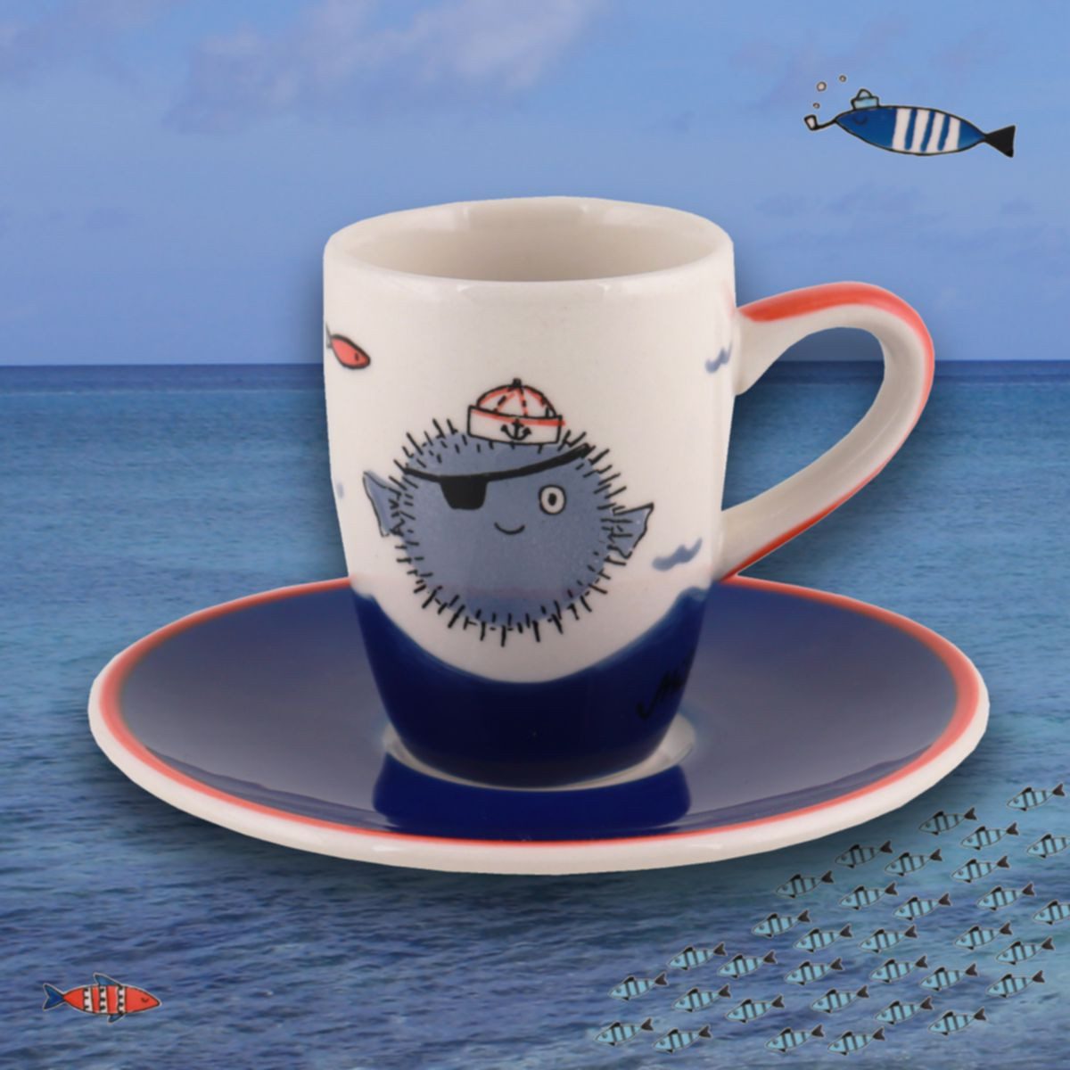 Mila Espressotasse Mila Keramik Espresso-Tasse mit Untere Moin Moin, Keramik