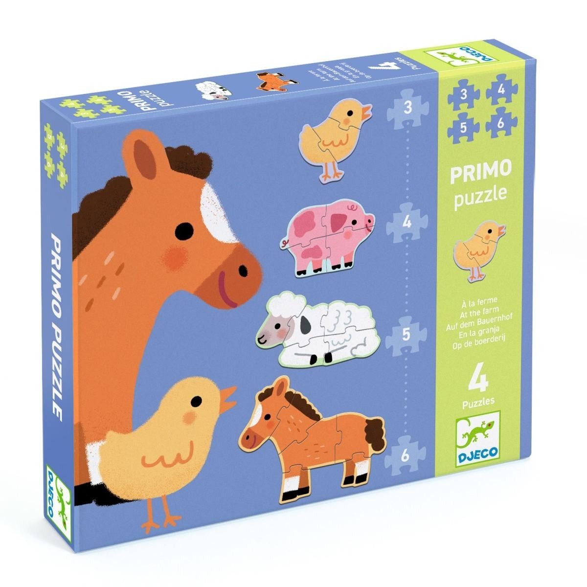DJECO Puzzle Erste Puzzle: Bauernhof für Kinder, Puzzleteile, Kinderpuzzle