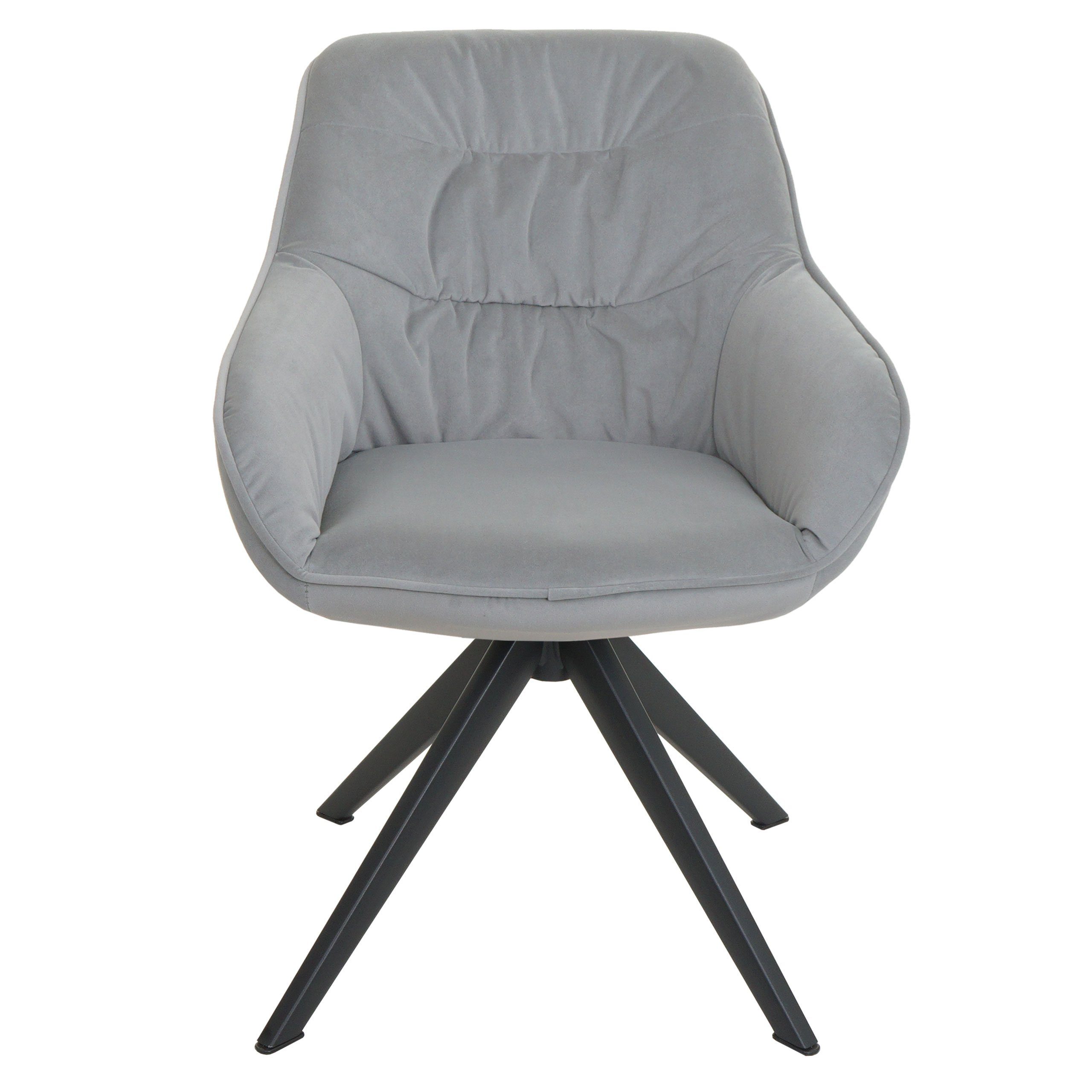 MCW Esszimmerstuhl MCW-K28 (1er), Stabiles Eisen-Gestell, Fußbodenschoner, Sitzfläche mit Armlehnen