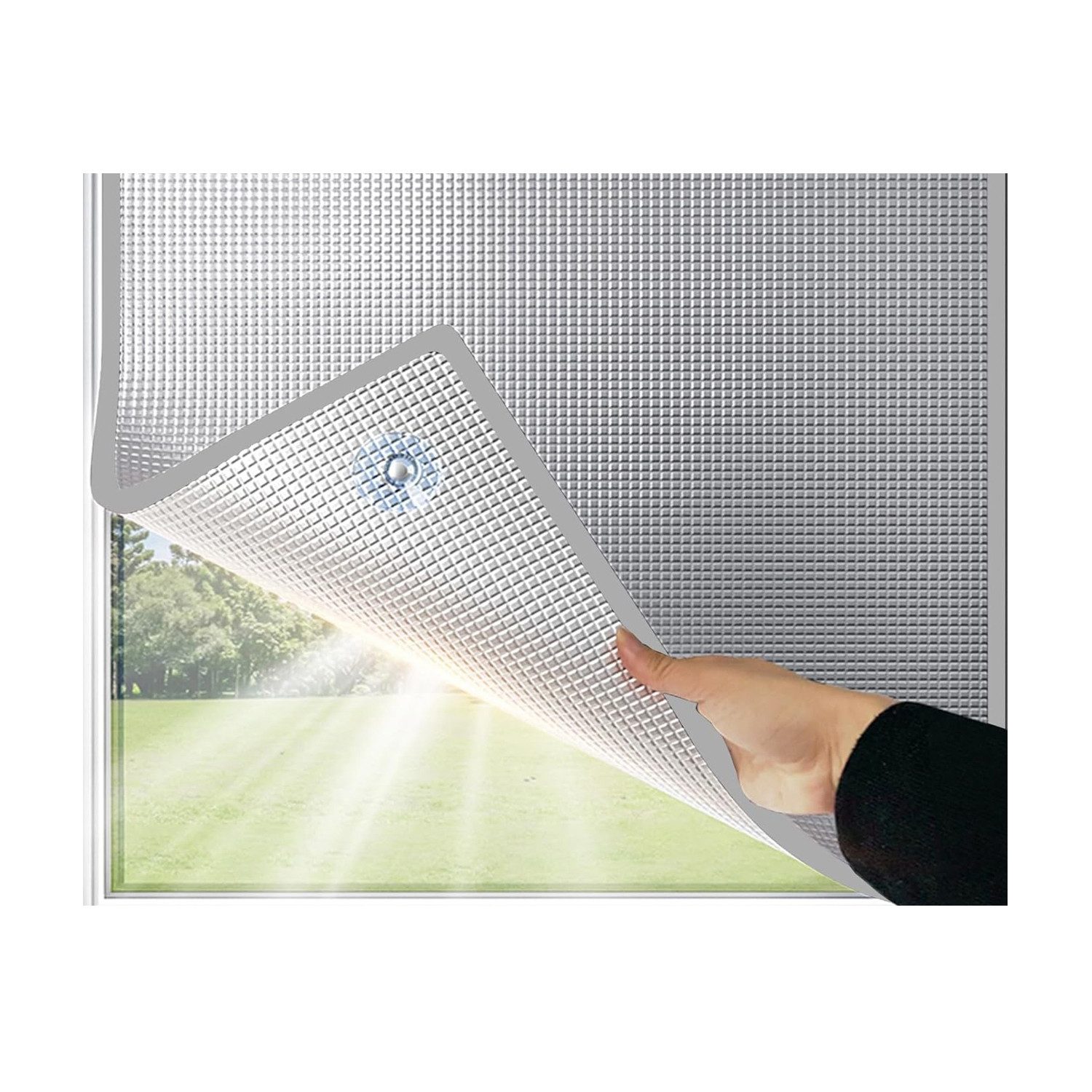 Sonnenschutz-Fensterfolie Sichtschutz für Fenster – Reflektierende Aluminiumfolie mit Saugnapf