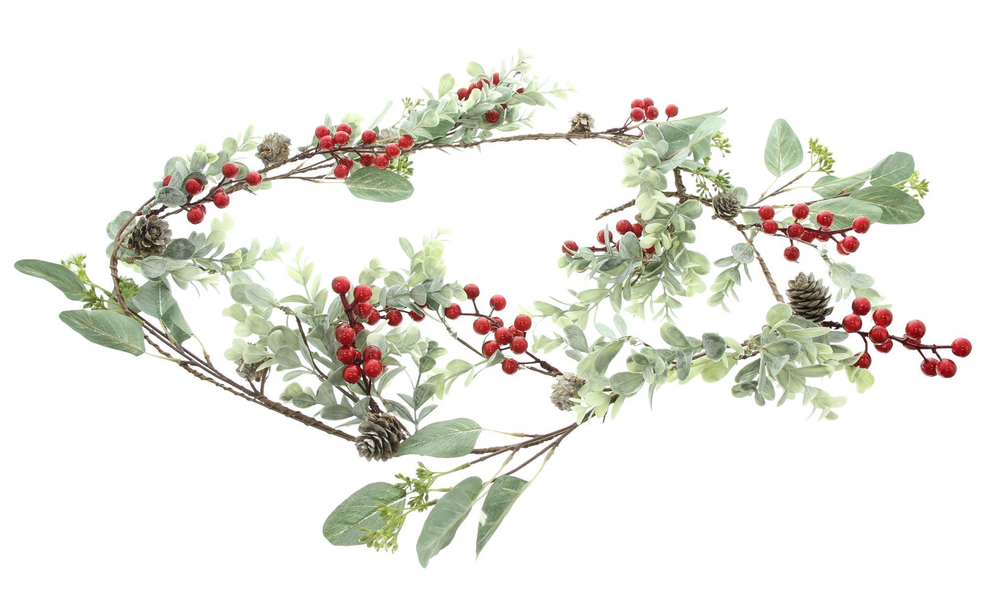 Kunstgirlande "Rote Beeren" 150 cm lang, Girlande aus biegsamen Kunststoff, Wanddeko, Dekoleidenschaft, Fenstergirlande, Tischdeko, Weihnachtsgirlande, Weihnachtsdeko
