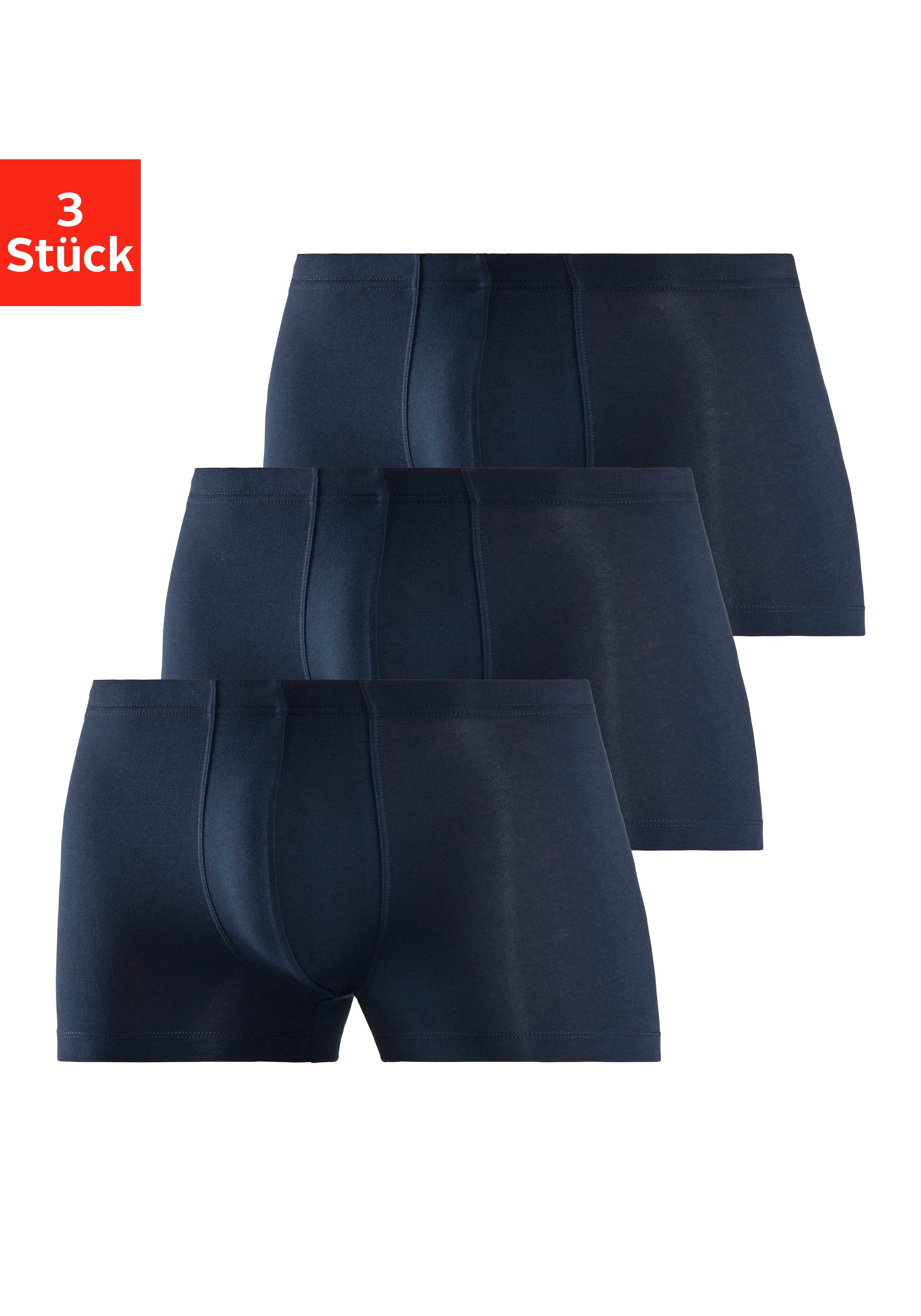 Schiesser Boxer (3er-Pack) mit tonalem Komfortbund 3x navy