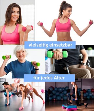 body coach Kurzhantel Neopren-Hantel Set 0,5kg 1kg 2kg 3kg 5kg - 2 x Fitness Kurzhantel, (Set, 2er), eckig abgeflachte Form