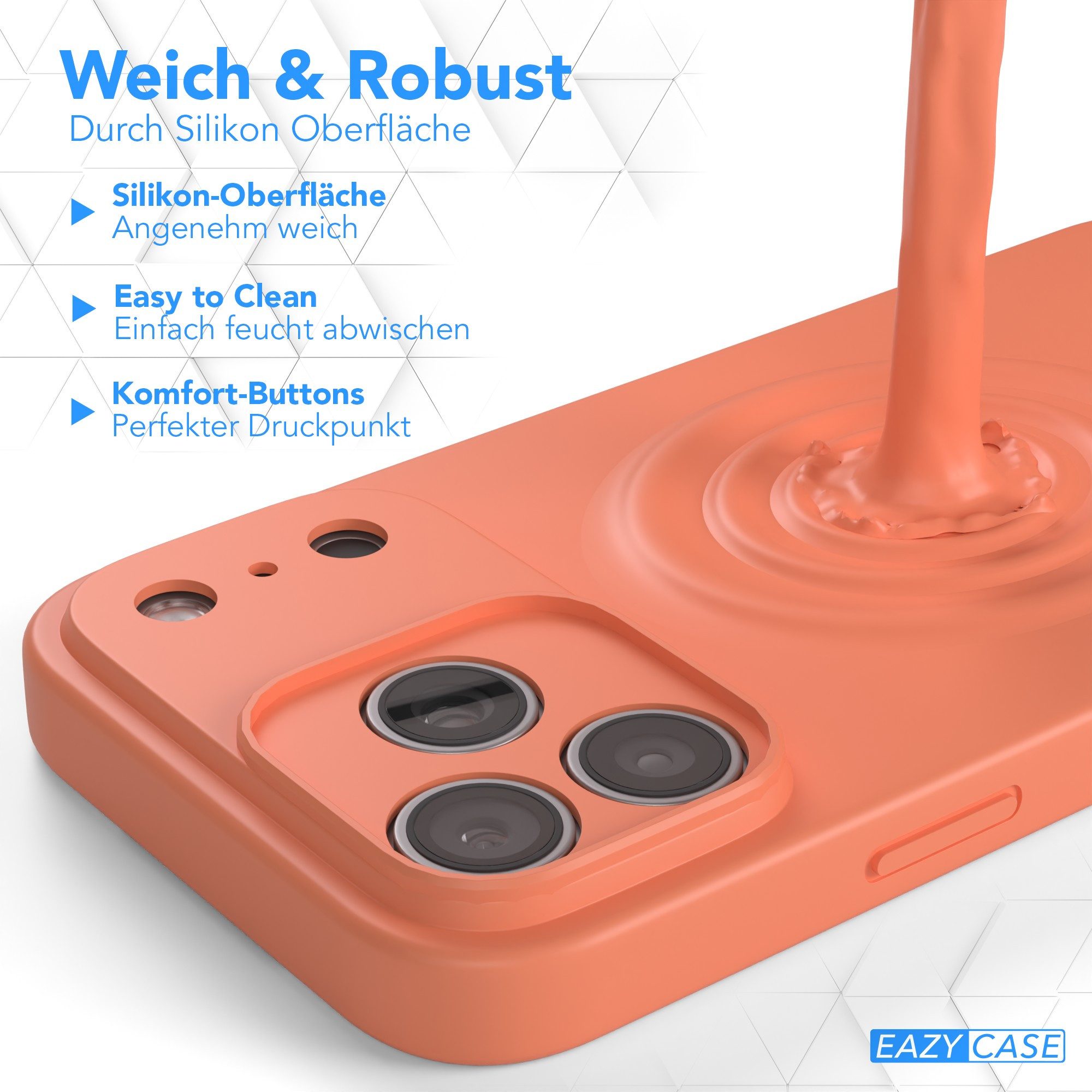 EAZY CASE Handyhülle für Apple iPhone 17 Pro Max Hülle Silikon 6,9 Zoll, Schutzhülle mit Kameraschutz Telefonhülle elastisch Bumper tpu Orange – Bild 5 von 5