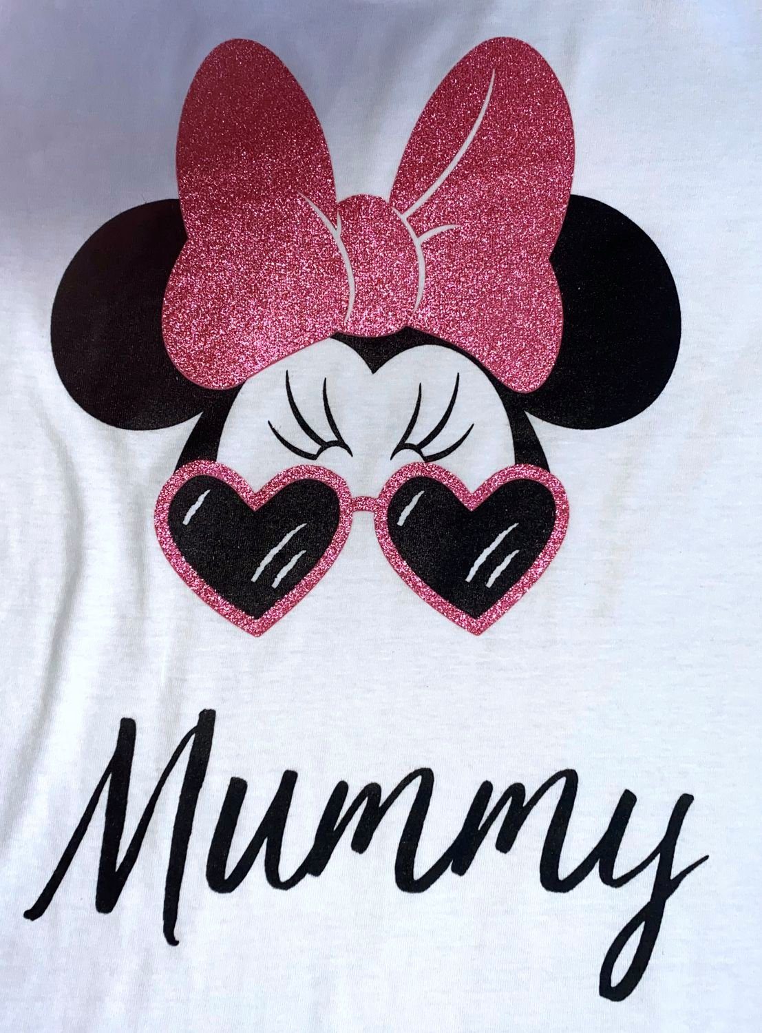 T-Shirt Mini Disney Mouse MUMMY M Mütter, Hellgrau Muttertag Damen L XL S Minnie T-Shirt Minnie Schwangerschaft Entbindung Gr. Mouse für Geburt Maus