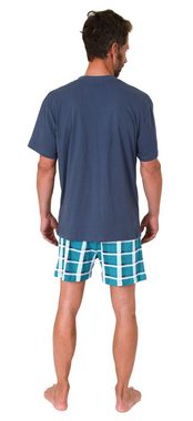 Normann Pyjama Herren Shorty Pyjama kurzarm mit Karo-Shorts - 122 10 754