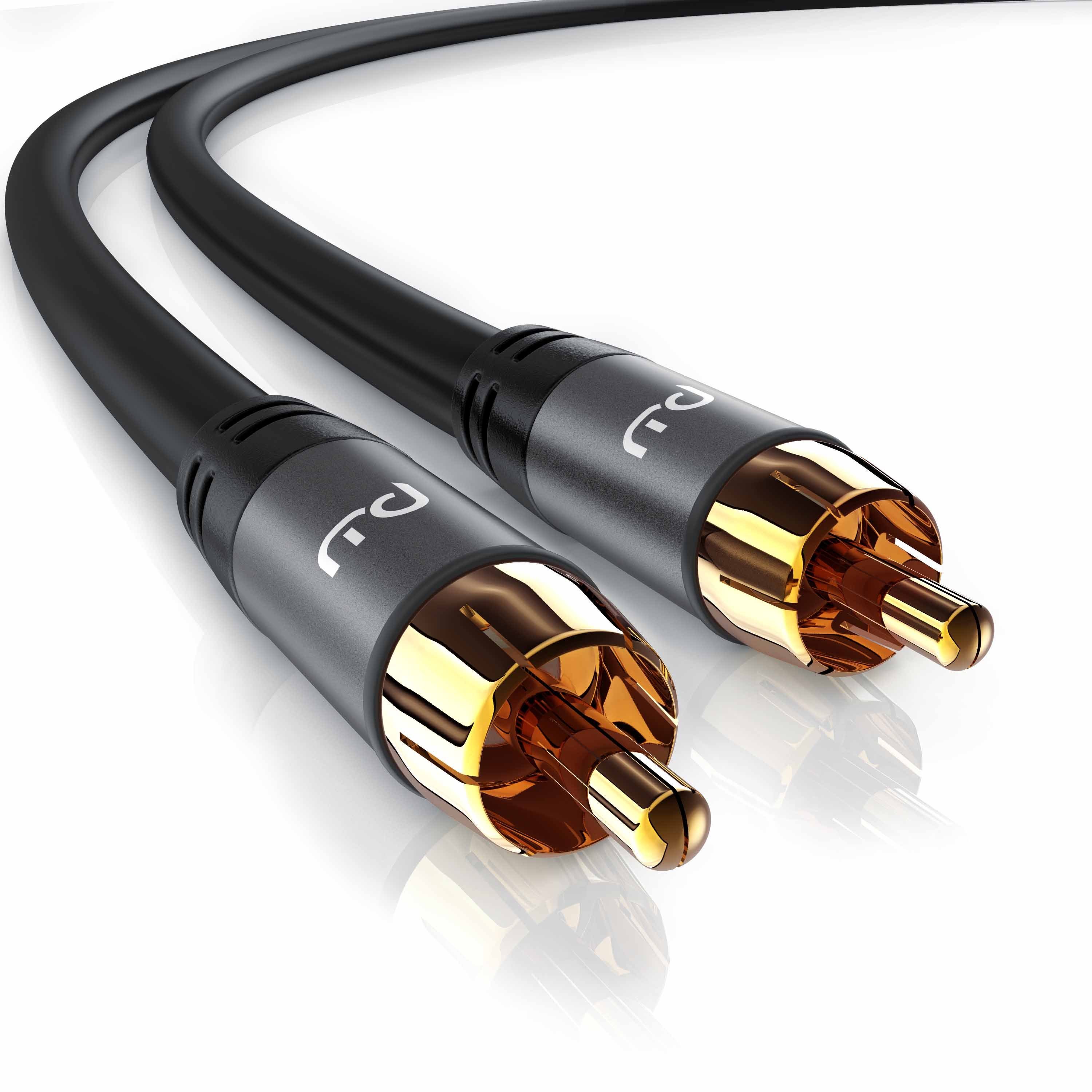 Primewire Subwoofer-Cinch Audio-Kabel mehrfach geschirmt - 7,5m Audio-Kabel, Cinch, RCA (750 cm), für Subwoofer, Verstärker, AV-Receiver, satter und präziser Bass