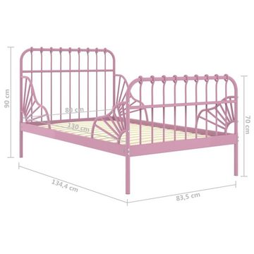 vidaXL Bett Ausziehbett Rosa Metall 80x130/200 cm