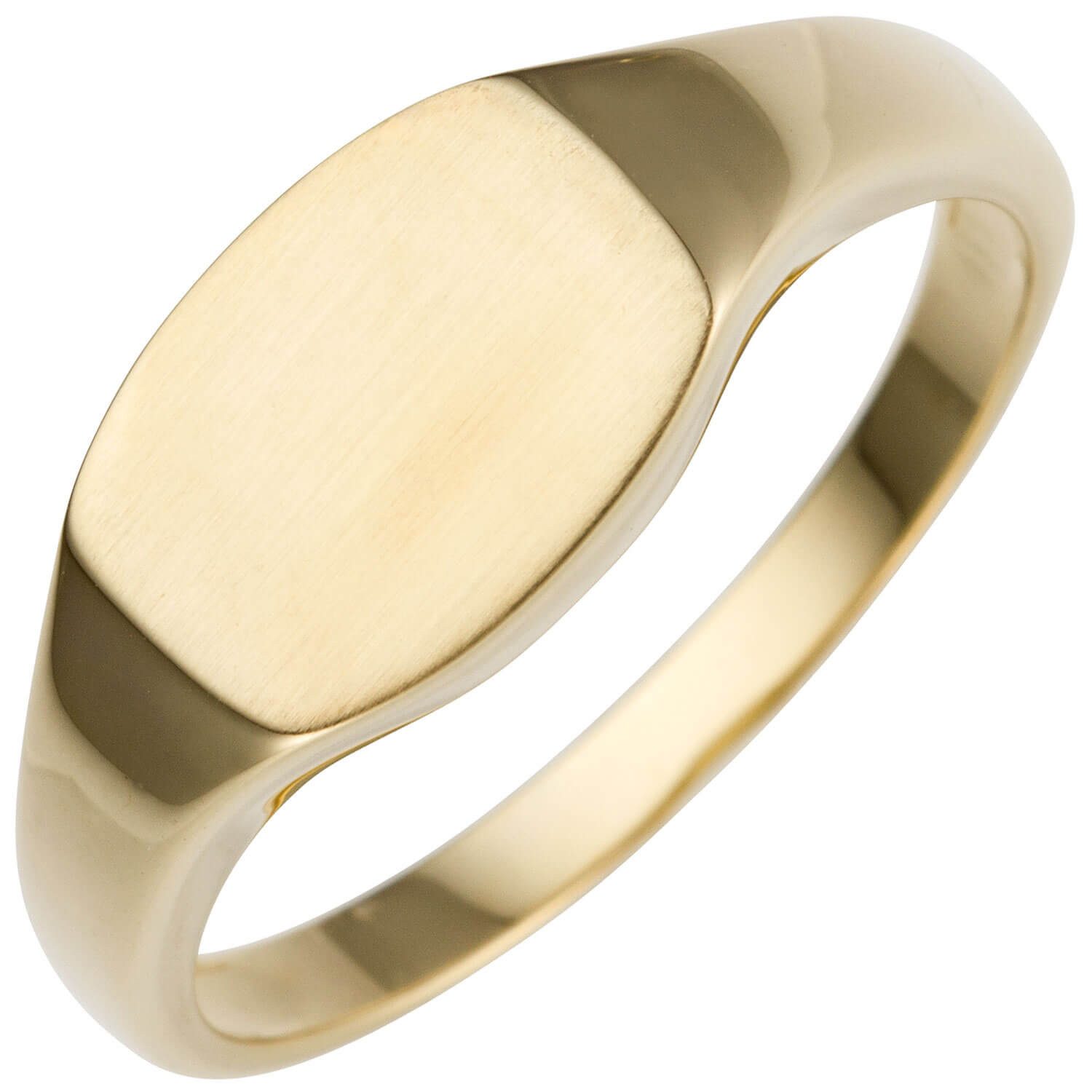 Schmuck Krone Goldring Ring aus 585 Gelbgold flach teilmattiert, Gold 585 günstig online kaufen