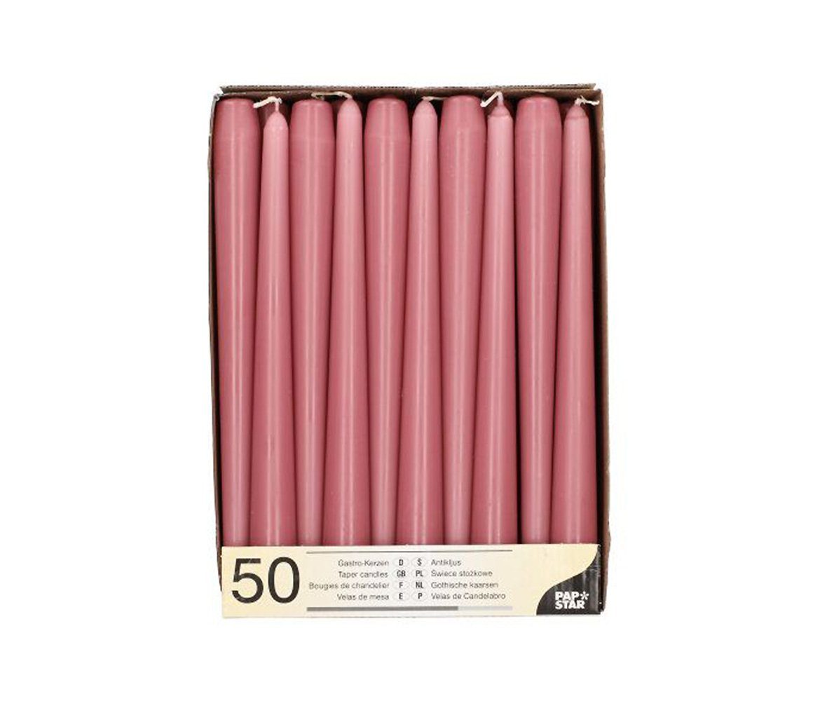 PAPSTAR Spitzkerze, Spitzkerzen Ø 2,2 cm / 25 cm (50Stück)