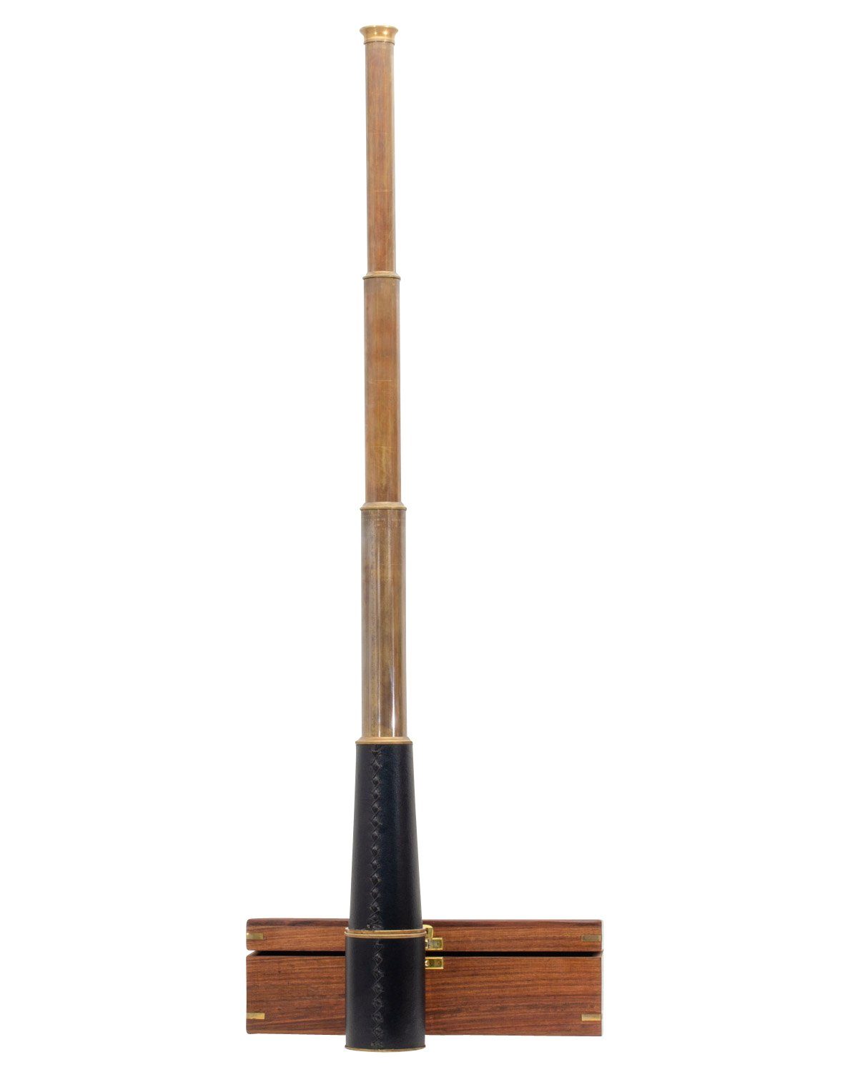 Aubaho Fernrohr mit Holzbox Maritim Antik-St Teleskop Fernrohr Fernglas 92cm Monokular