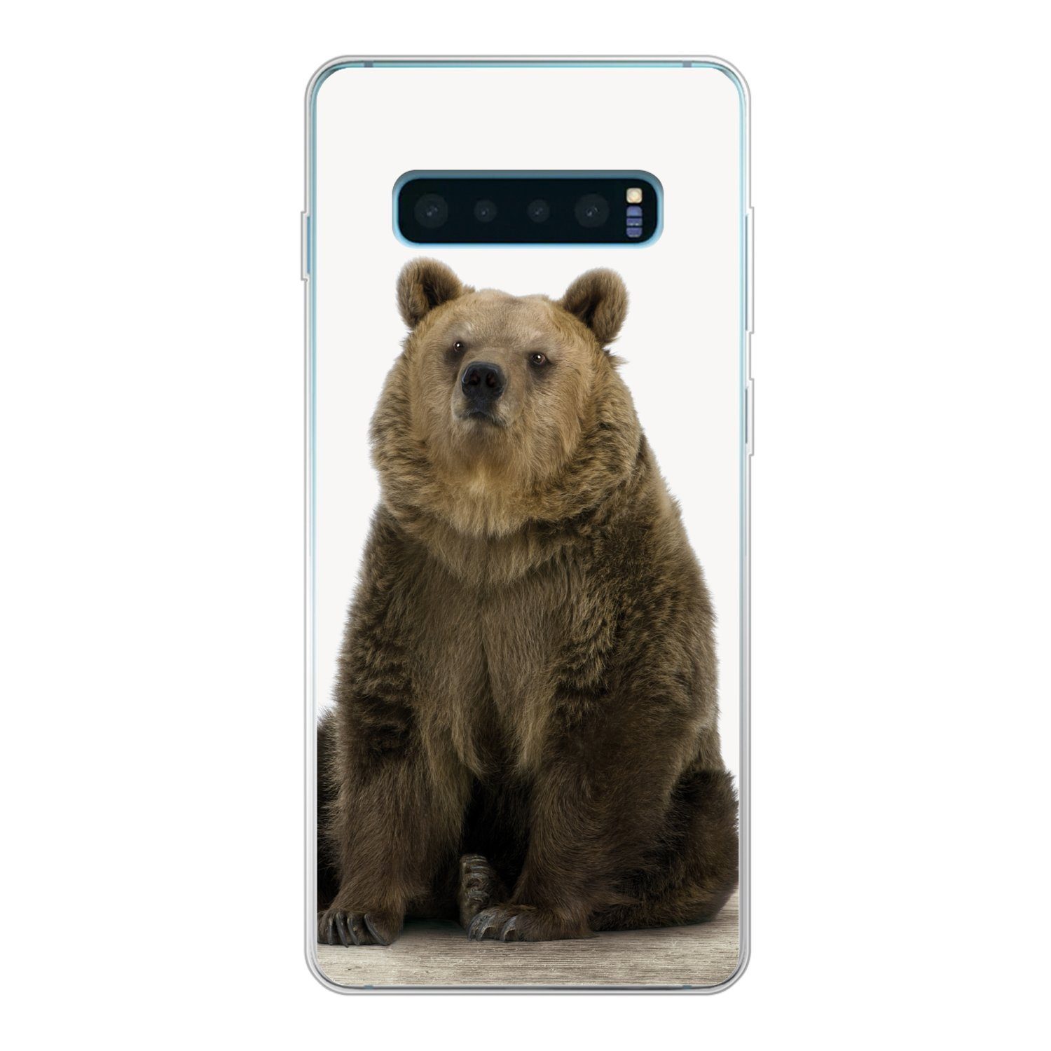 MuchoWow Handyhülle für Samsung Galaxy S10 Plus Braunbär - Tiere - Bär - Niedlich - Jungen, Phone Case, Silikon, Schutzhülle Dünn