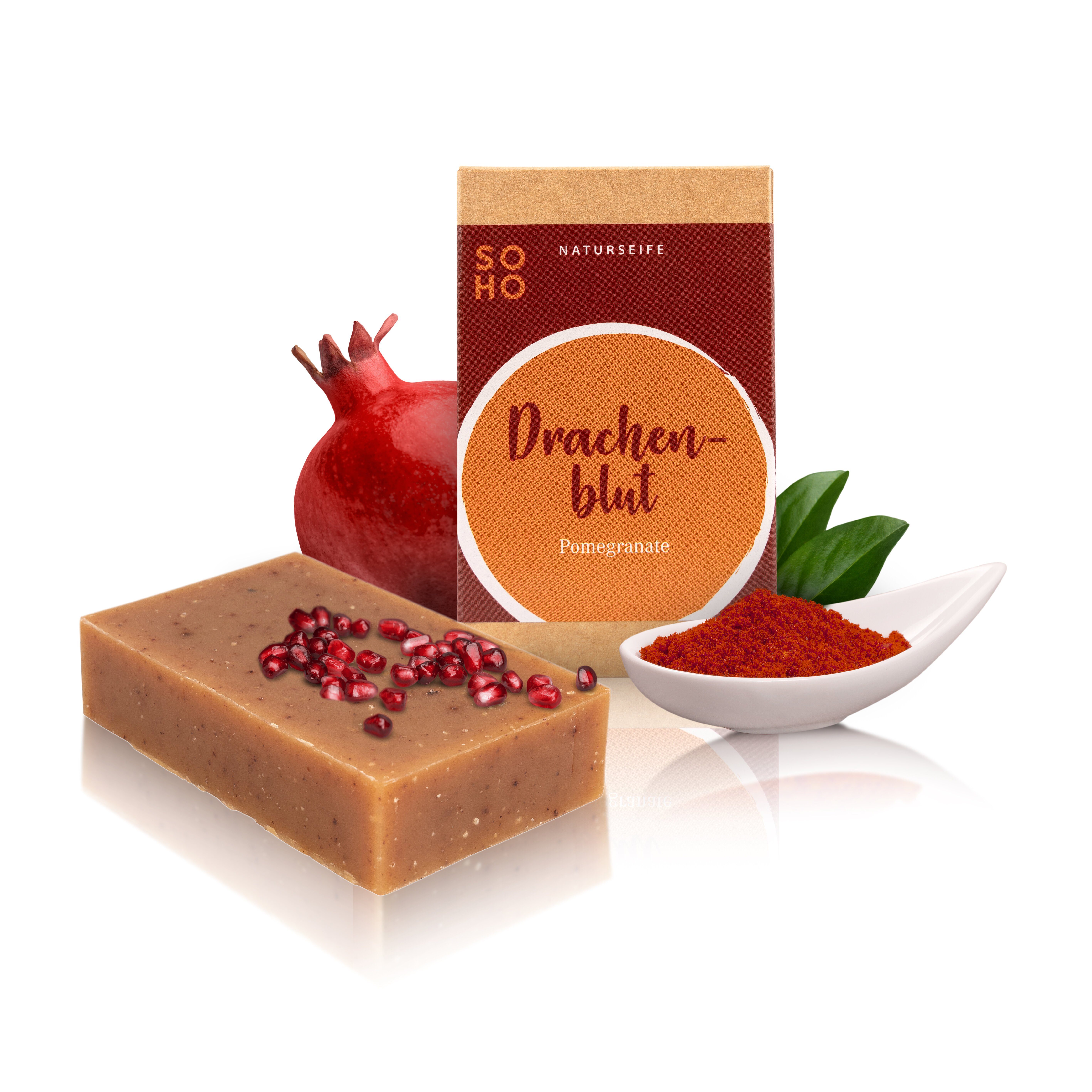 Feste Exklusive Duschseife SOHO Naturkosmetik Duschseife fruchtiger echtem Duft Sangre Drago, de mit