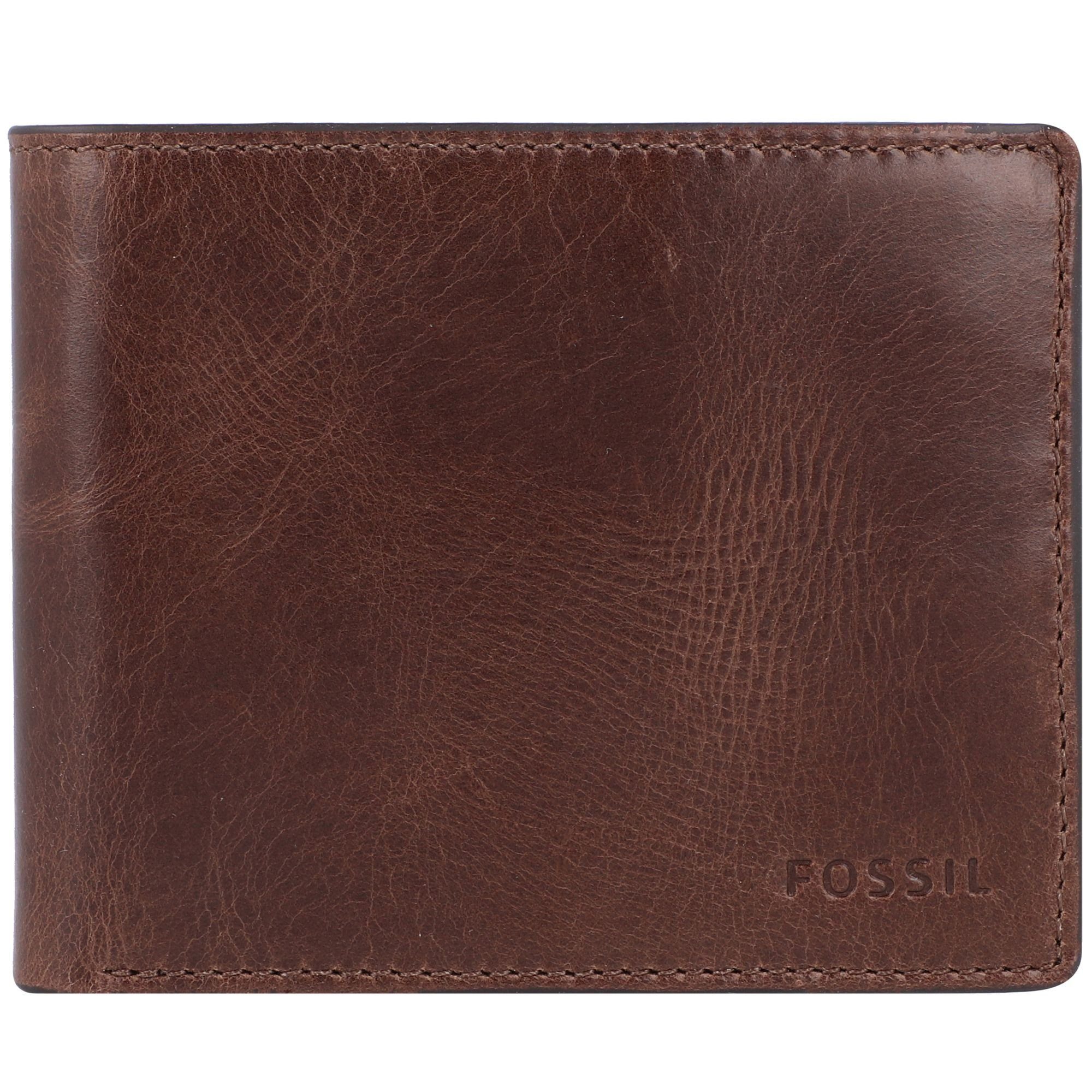 Fossil Geldbörse Derrick, Leder dark brown