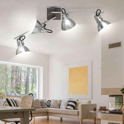 TRIO Leuchten LED Deckenleuchte, Leuchtmittel nicht inklusive, Decken Lampe Wohn Ess Zimmer Beleuchtung Holz Optik Spot Strahler