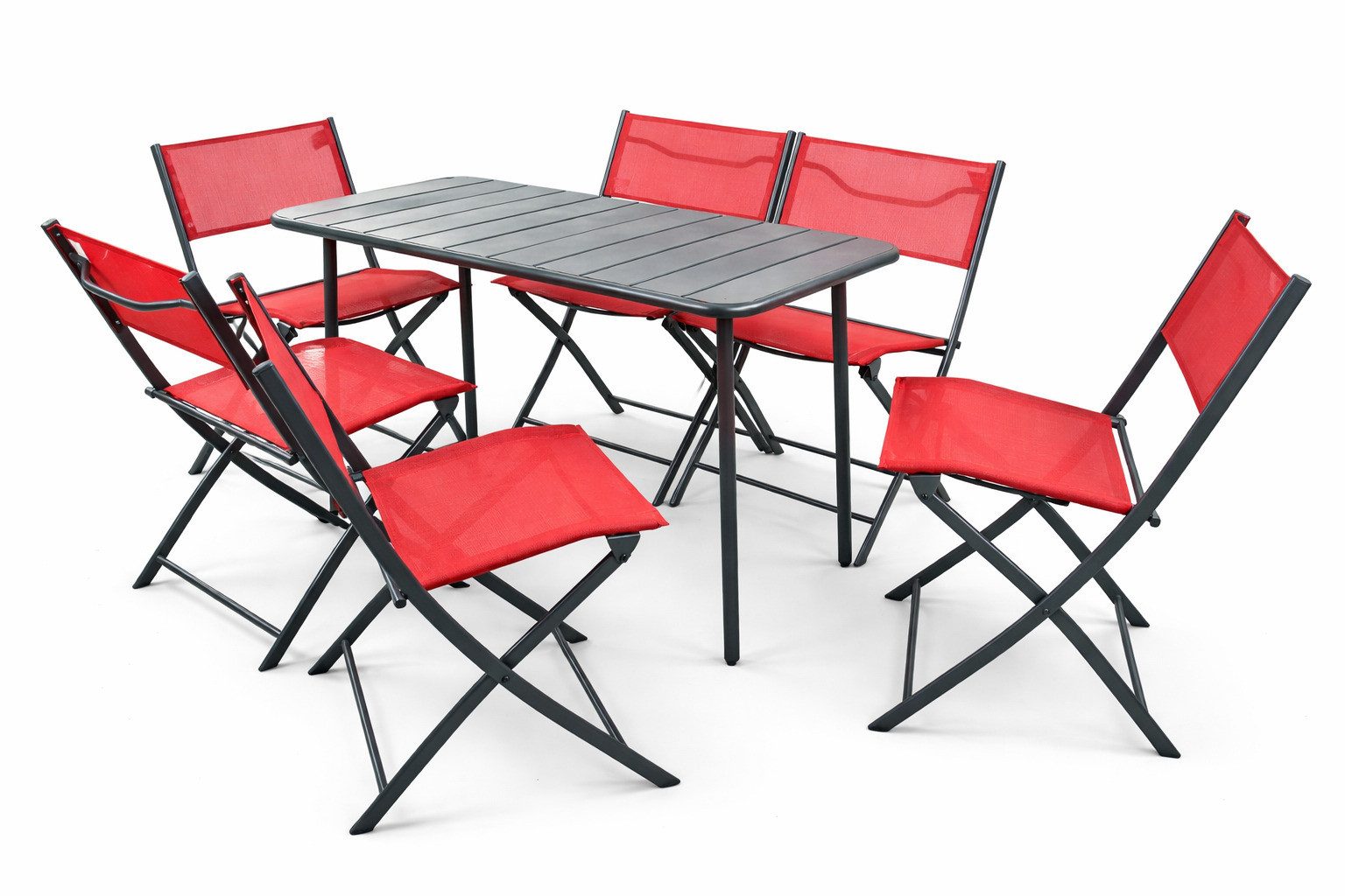 VCM Garten-Essgruppe 7 tlg. Bistroset Balkonset Gartenset Metall Sumila