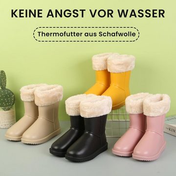 Daisred Kinder Thermo Regenstiefel Jungen Mädchen Gefüttert Gummistiefel wasserdicht, Wärme