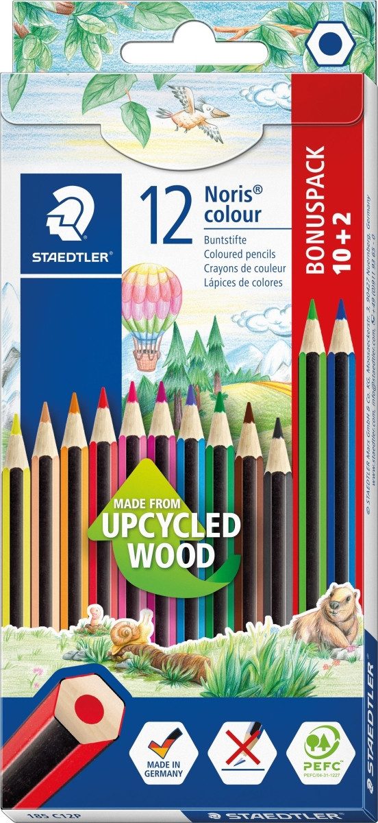 STAEDTLER Buntstift Farbstift Noris Colour ca. 3mm farbig sortiert VE=10+2 Farben