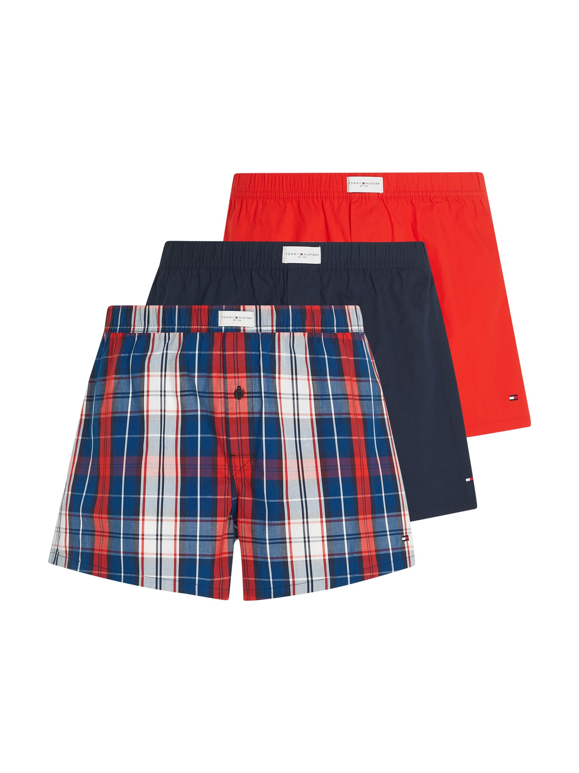 empfohlen Tommy Hilfiger Underwear Boxershorts mit WOVEN (Packung, Logo-Elastikbund PRINT 3P BOXER 3-St., 3er-Pack)
