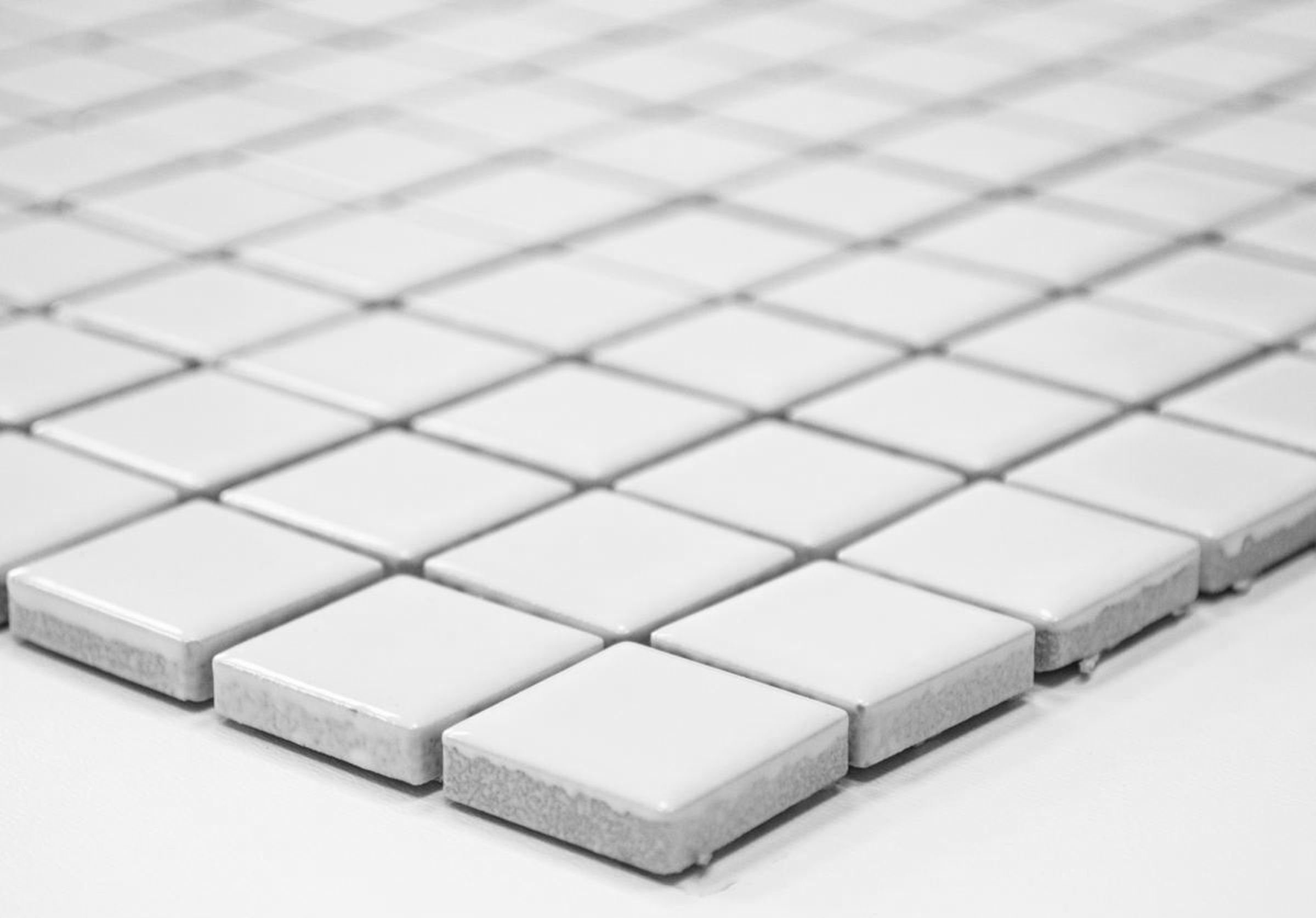 Thumbnail - Mosani Mosaikfliesen Keramikmosaik Mosaikfliesen WEISS MATT Bad Küchenrückwand