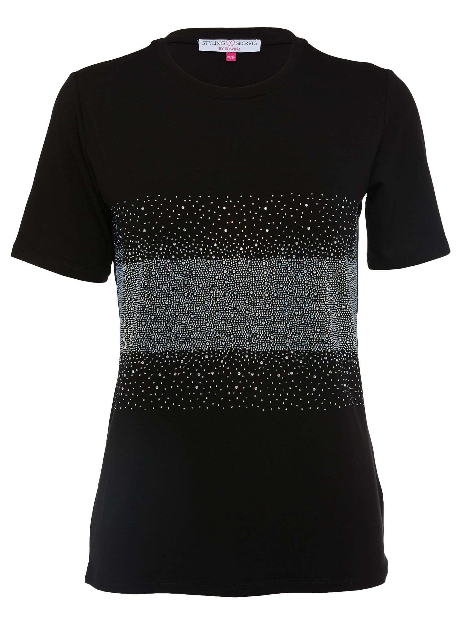 Edwina Eidtmann T-Shirt Halbarmshirt mit Kristallsteinapplikation