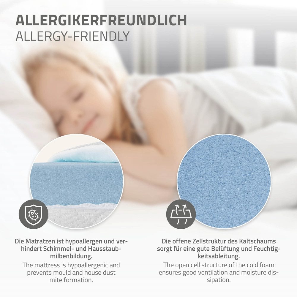 ML-DESIGN Spielbett Hausbett Kinderbett inkl. Lattenrost kreativ Bodenbett für Kinder, Abenteuerbett mit Rausfallschutz Kiefer Hellgrau Himmelbett Bettenhaus – Bild 5 von 5